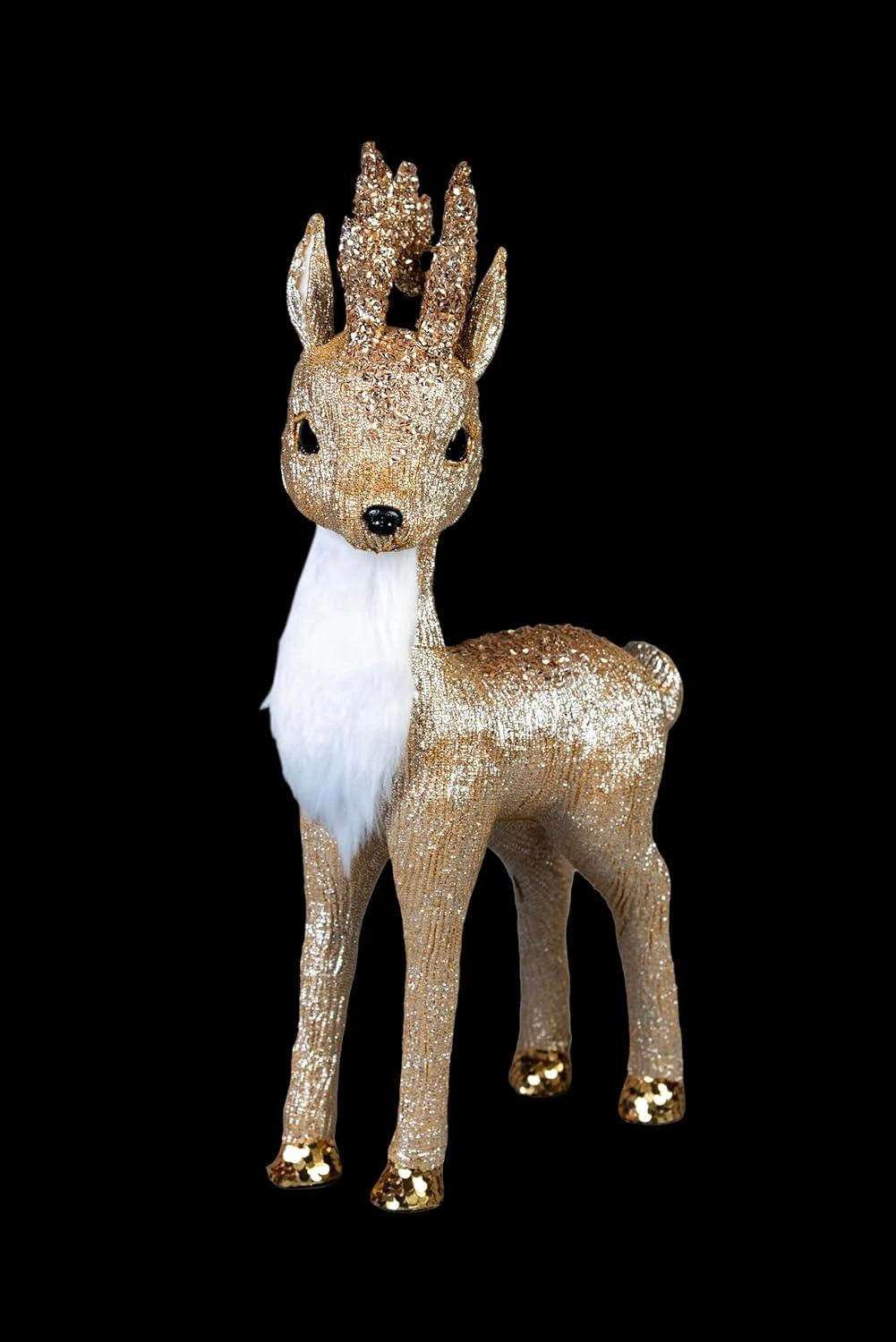 Gold Reindeer Christmas Figure 44cm Tabletop Window Xmas Home Decor