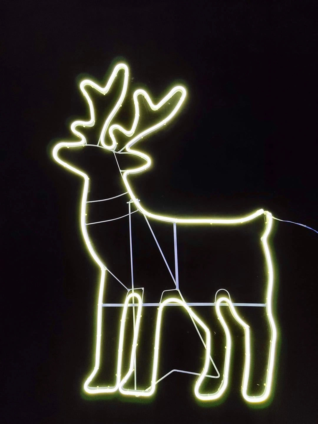 Neon Rope Light Silhouette Christmas Standing Reindeer Outdoor Wall Garden Decor