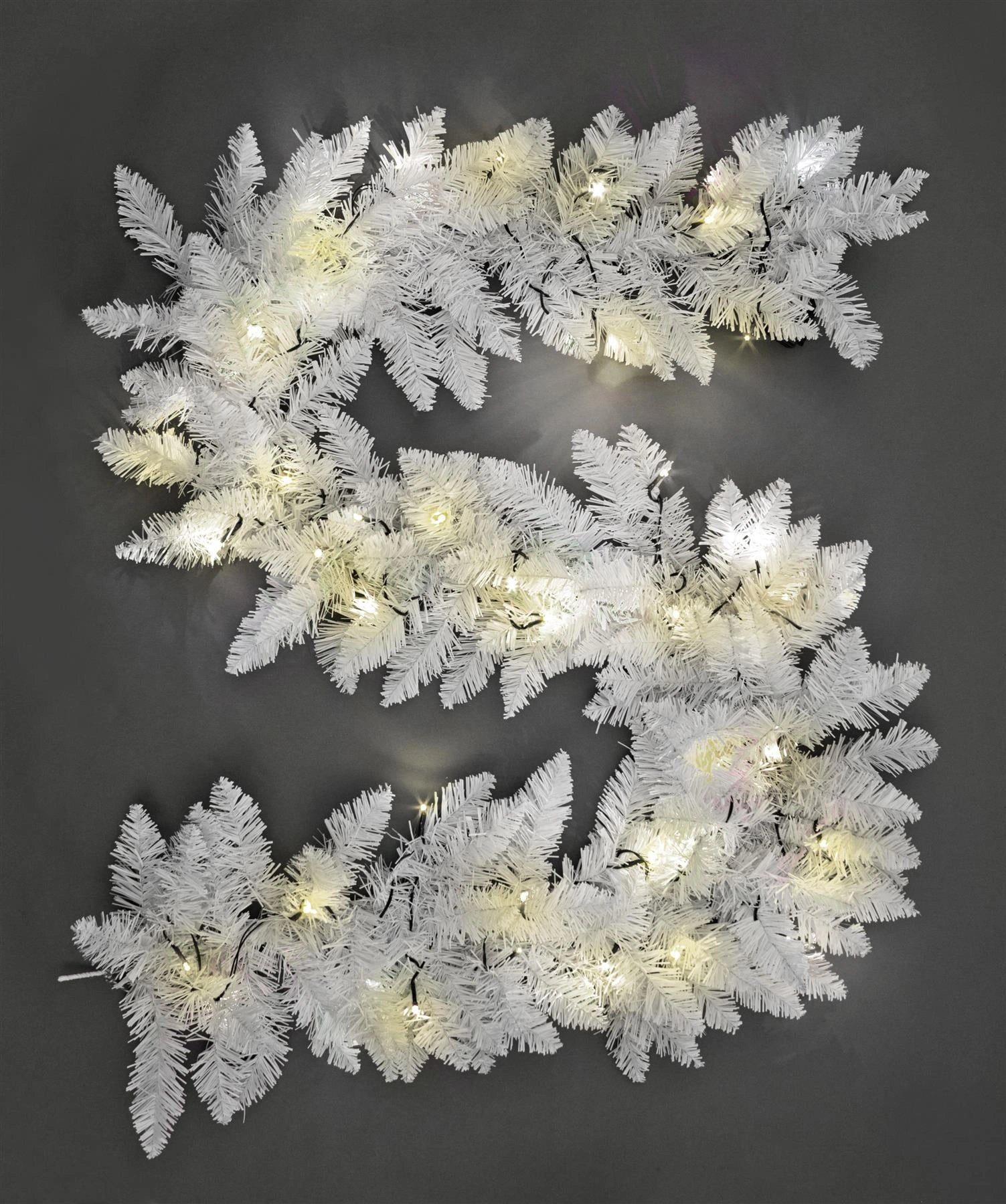 White Christmas Garland Pre Lit Artificial Bushy Wall Door XMAS Home Decor 2M UK