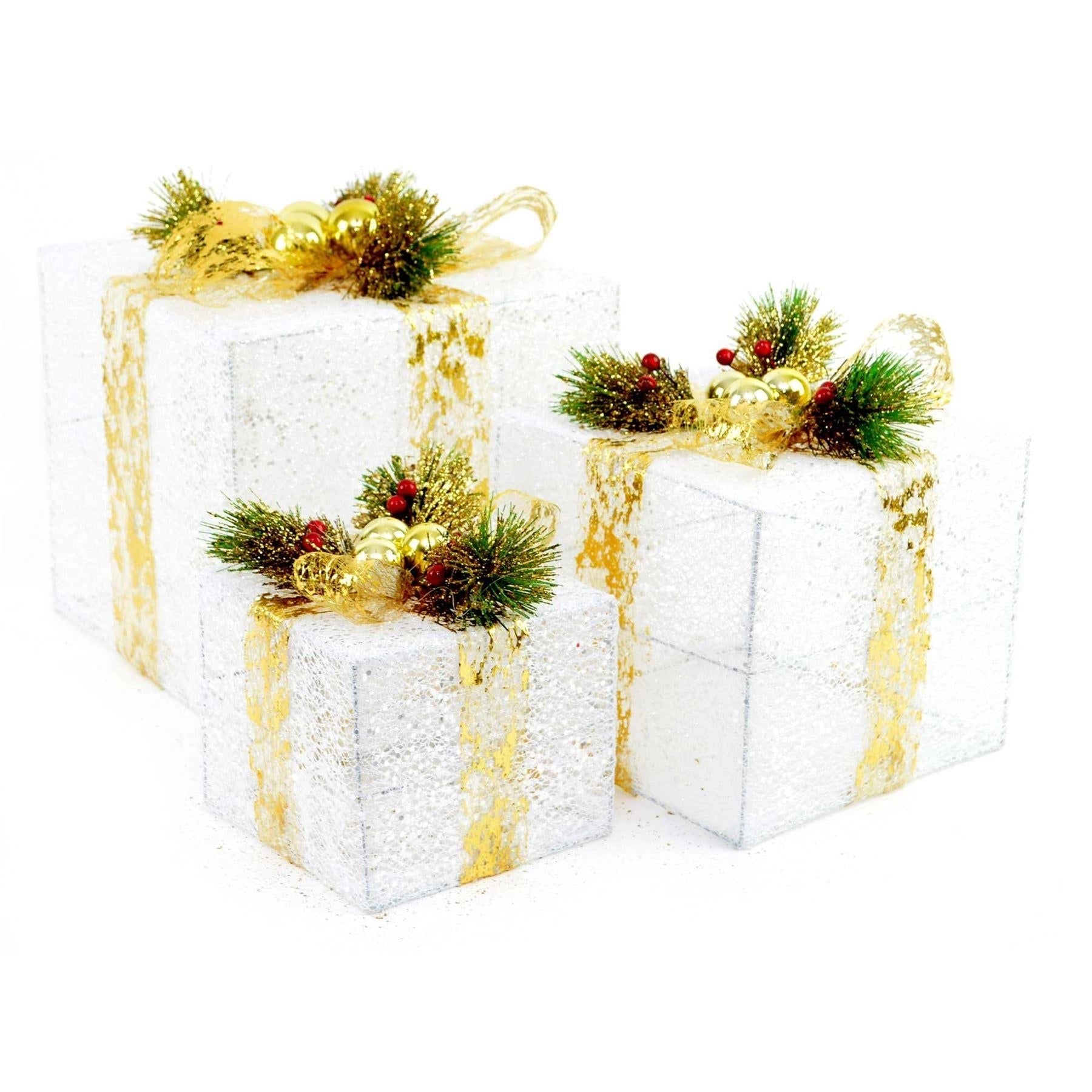3Pcs Christmas Novelty Box Set Gifts Present Xmas Decorations