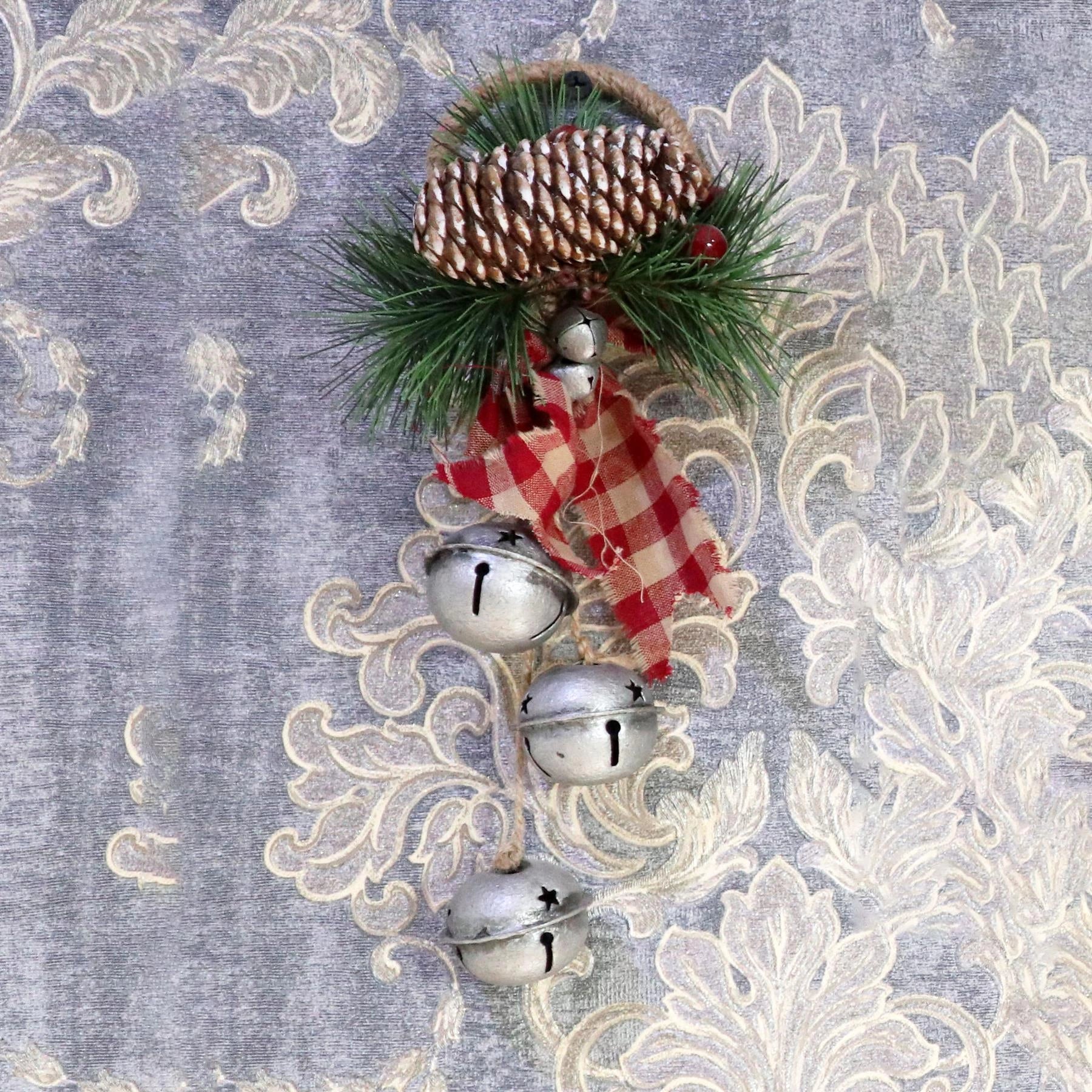 Christmas Home Decor Wall Door Hanging Decorative Silver Bells Xmas Art & Craft