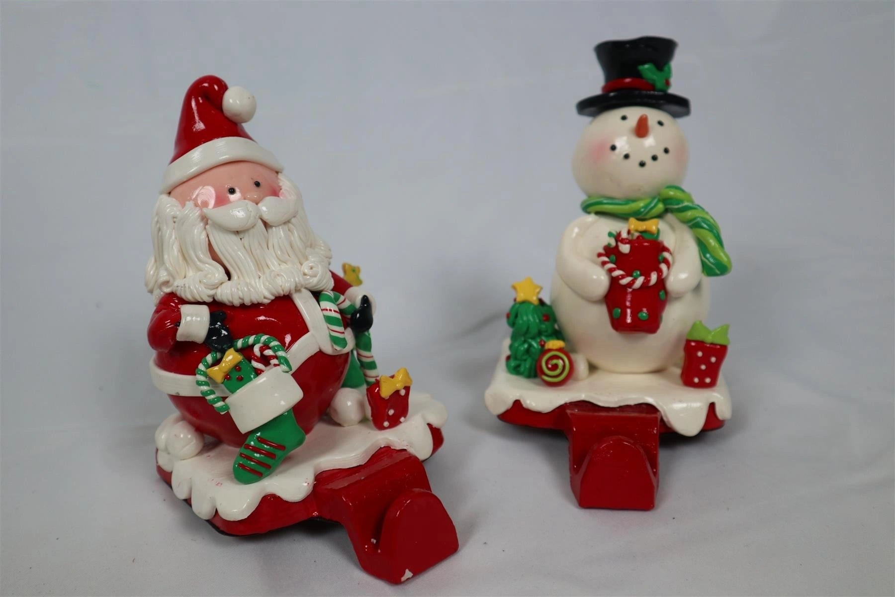 Stocking Holder Christmas Santa Snowman Tabletop Hangers XMAS Home Decoration X2
