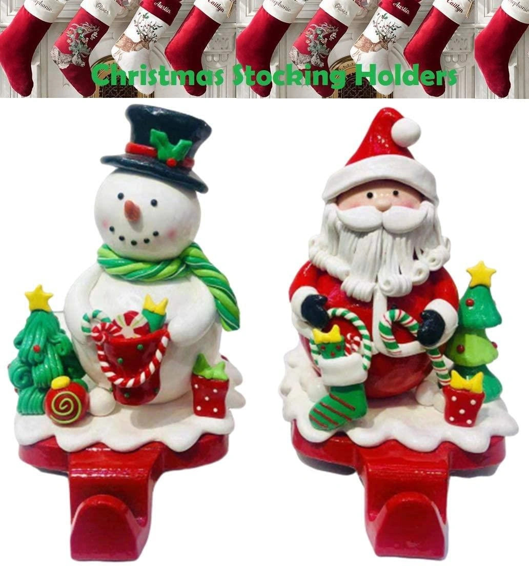 Stocking Holder Christmas Santa Snowman Tabletop Hangers XMAS Home Decoration X2
