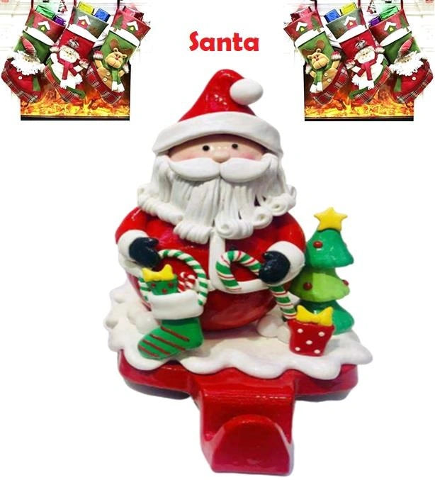 Stocking Holder Christmas Santa Snowman Tabletop Hangers XMAS Home Decoration X2