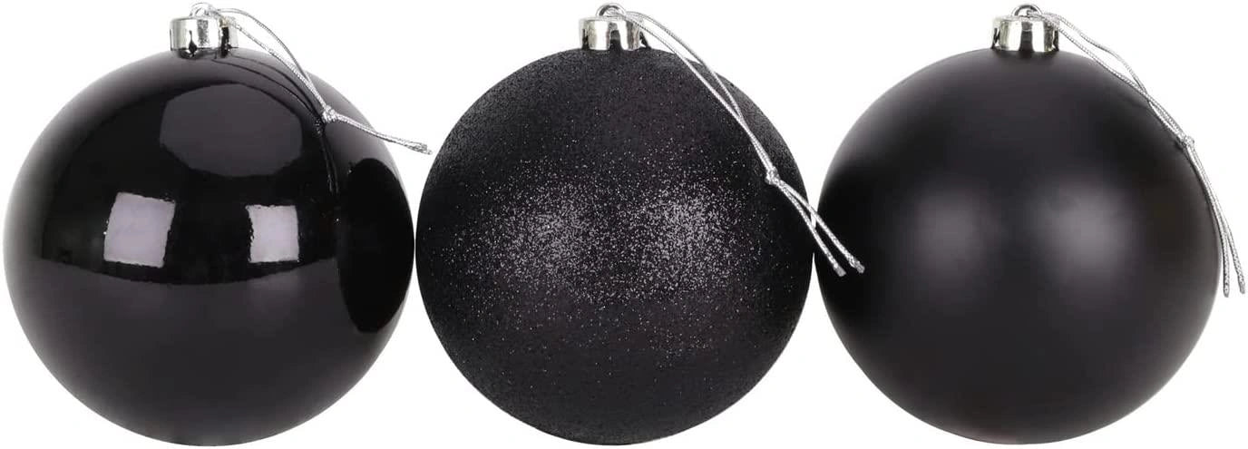Baubles Black 15Cm-3Pcs Pvc