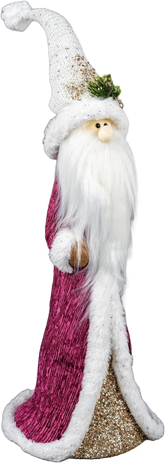 Christmas Figure Santa Burgundy 76cm Centerpiece Tabletop Window Xmas Home Decor