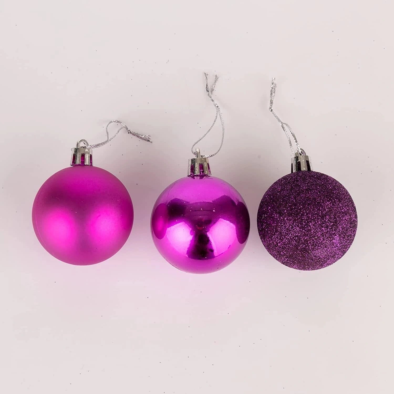 18PCS Christmas Baubles Tree Ornaments Purple Balls Xmas Hanging Decoration 50mm