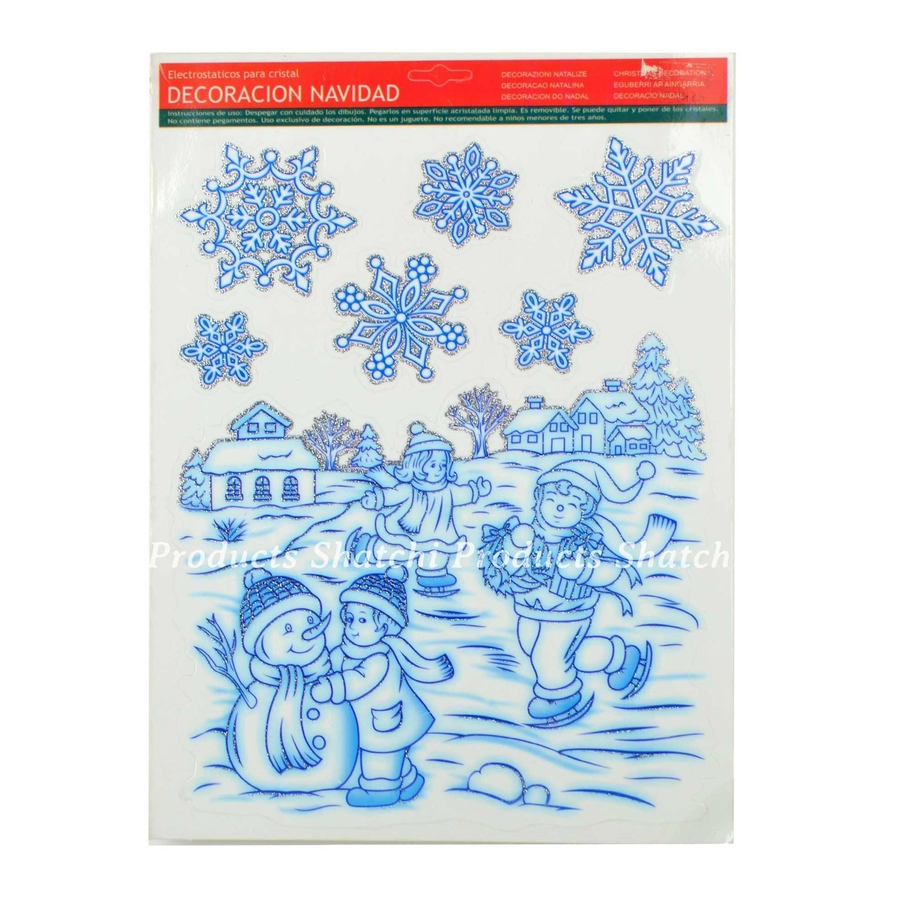 Snowfall Stickers 4 Sheets 46 Assorted Windows Wall Glass Xmas Home Decoration