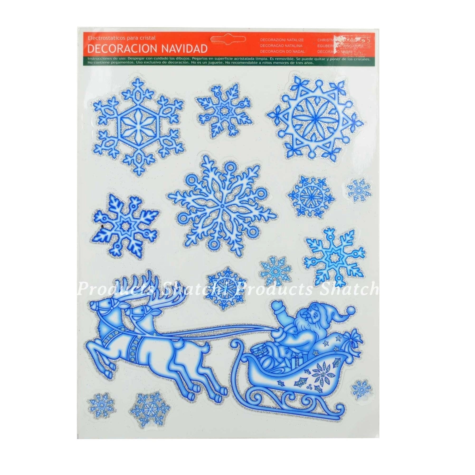 Snowfall Stickers 4 Sheets 46 Assorted Windows Wall Glass Xmas Home Decoration