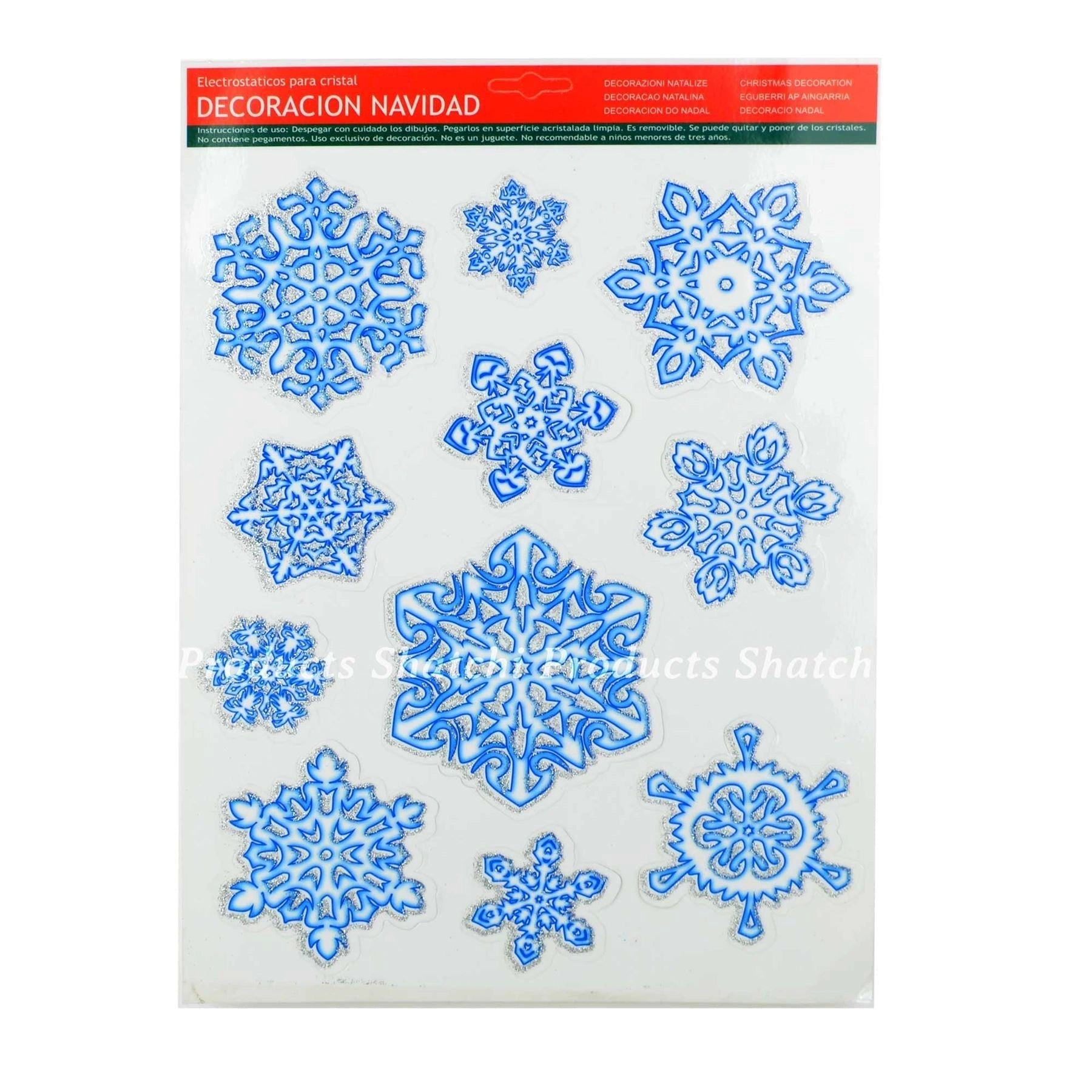 Snowfall Stickers 4 Sheets 46 Assorted Windows Wall Glass Xmas Home Decoration