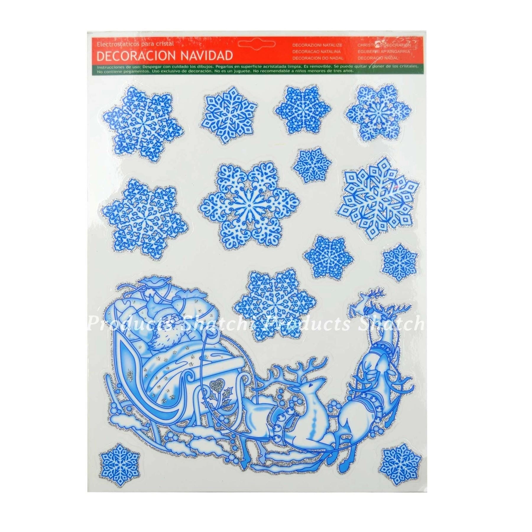 Snowfall Stickers 4 Sheets 46 Assorted Windows Wall Glass Xmas Home Decoration