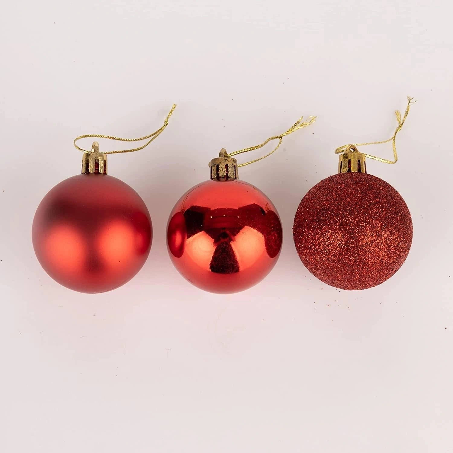 18PCS Christmas Baubles Tree Ornaments Red Balls Xmas Hanging Decorations 50mm