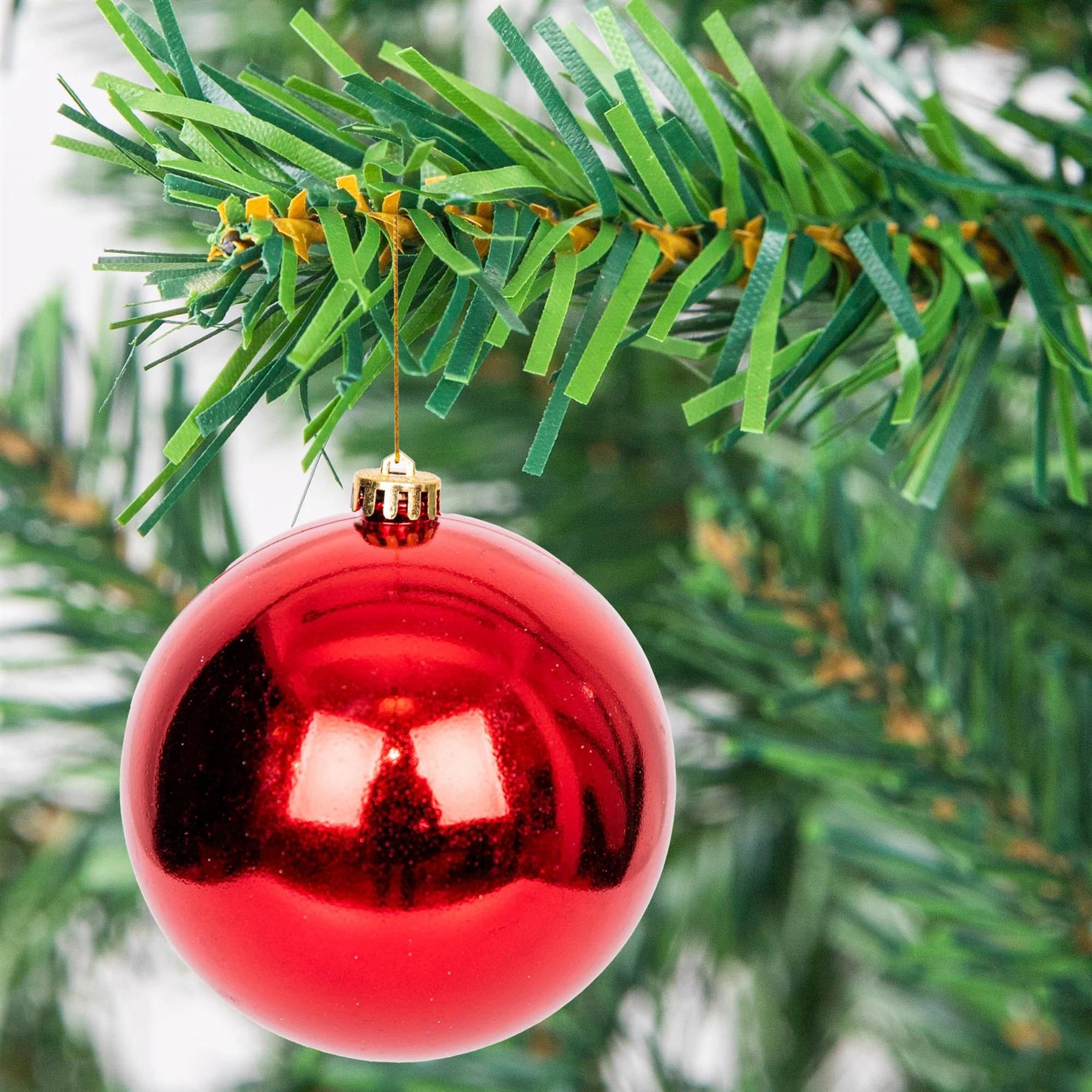 3 Dark Red Shatterproof Christmas Baubles Decor Glitter Matte Shiny Finish 15cm