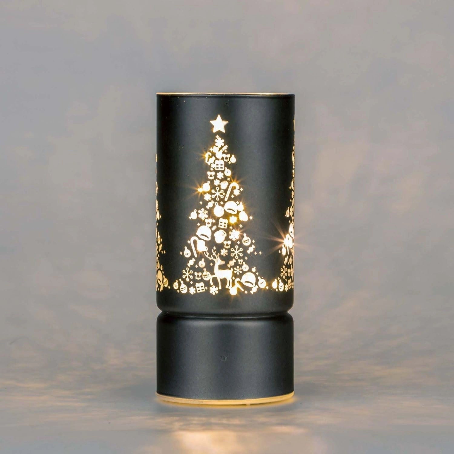 17Cm Christmas Decorated Vase Led Grey Glass Vase / Christmas Tree