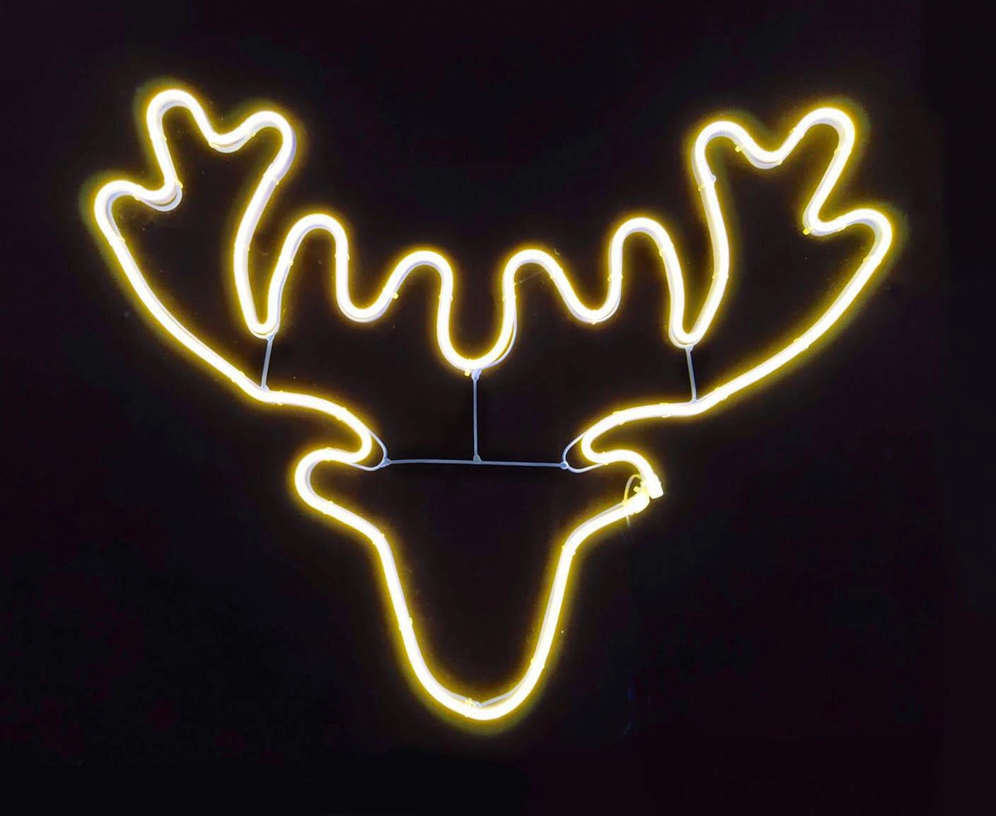Neon Rope Light Silhouette Christmas Stag Head Outdoor Wall Garden Decoration UK