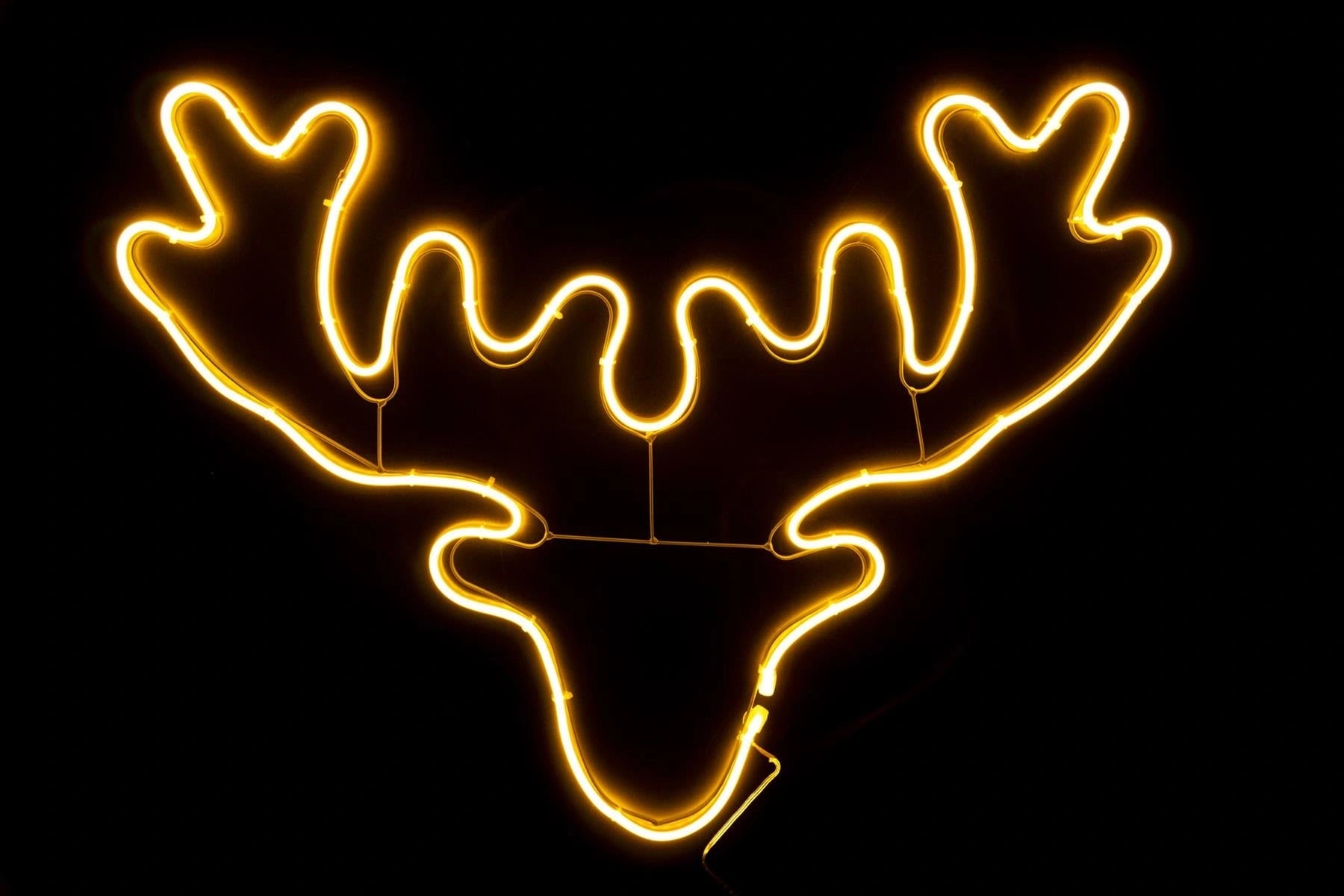 Neon Rope Light Silhouette Christmas Stag Head Outdoor Wall Garden Decoration UK