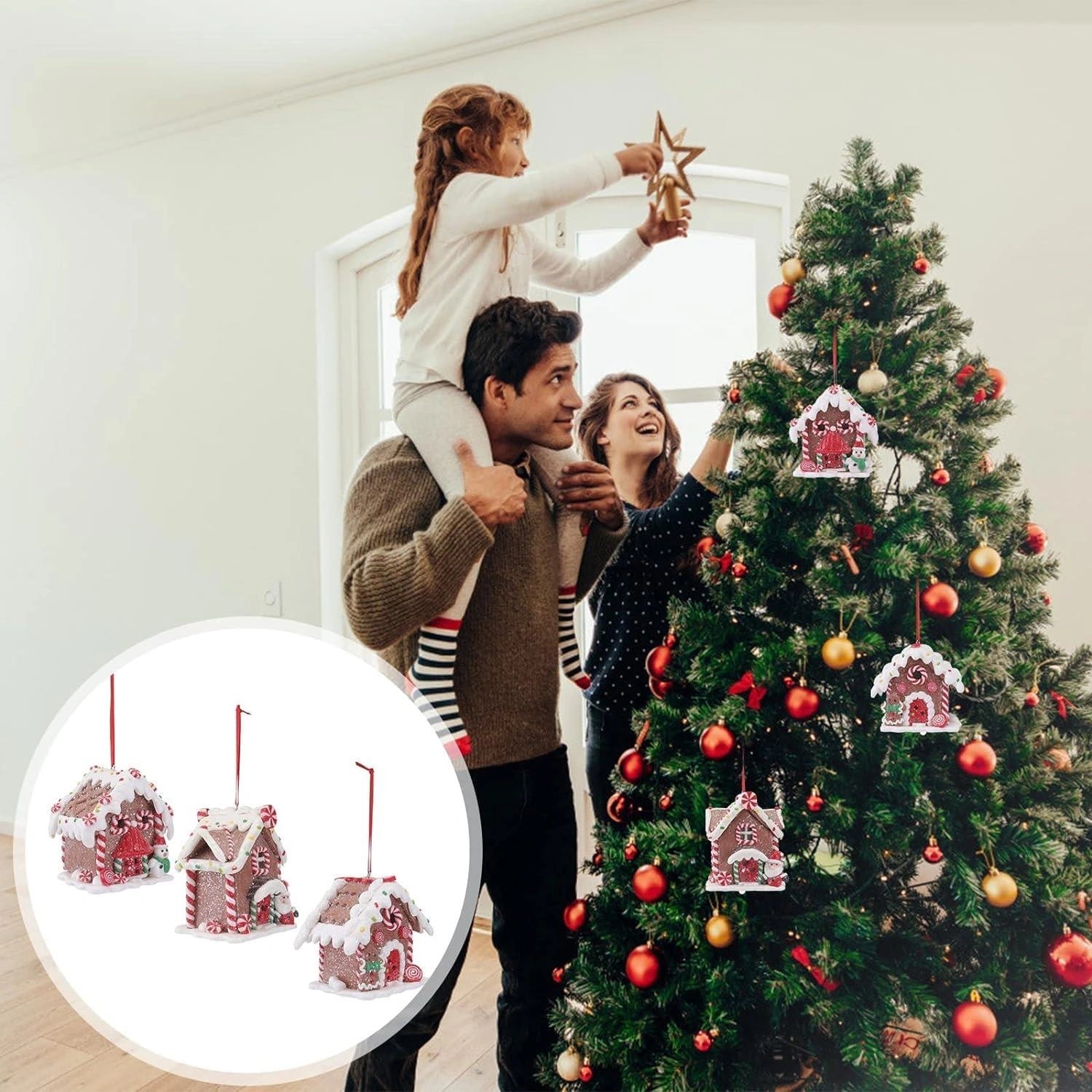 PreLit Hanging Decoration Christmas Pendant Santa Snowman Xmas Wall Home DecorX3