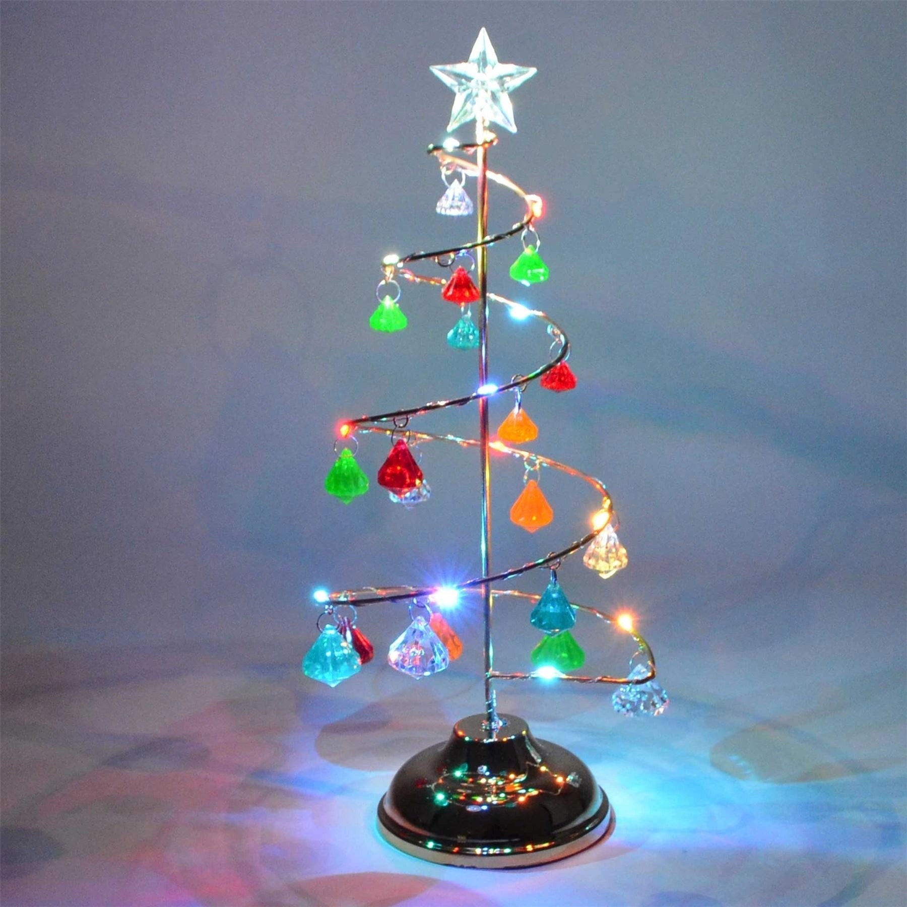 10in Spiral Diamond Tree Christmas Decorations Xmas Novelty
