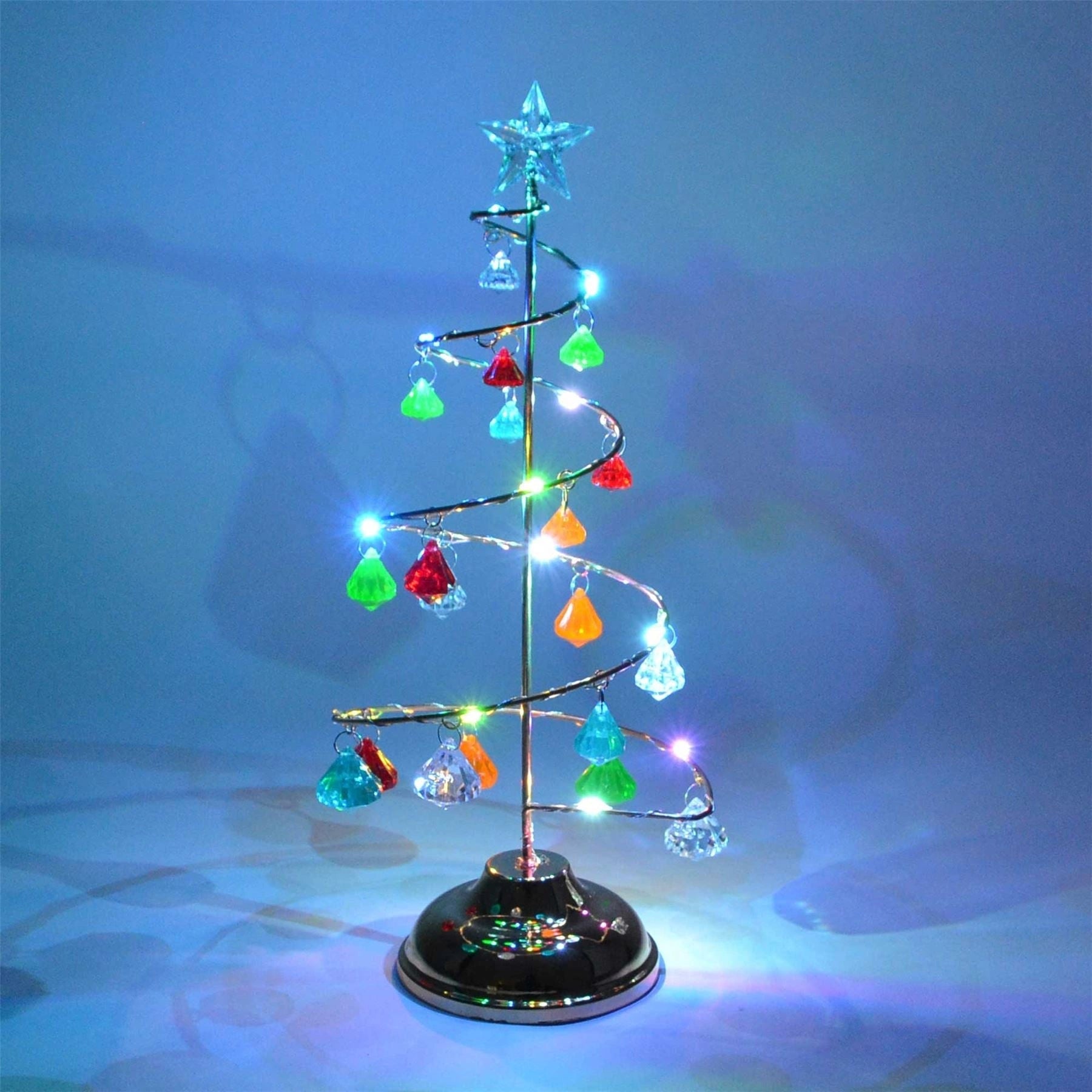 10in Spiral Diamond Tree Christmas Decorations Xmas Novelty