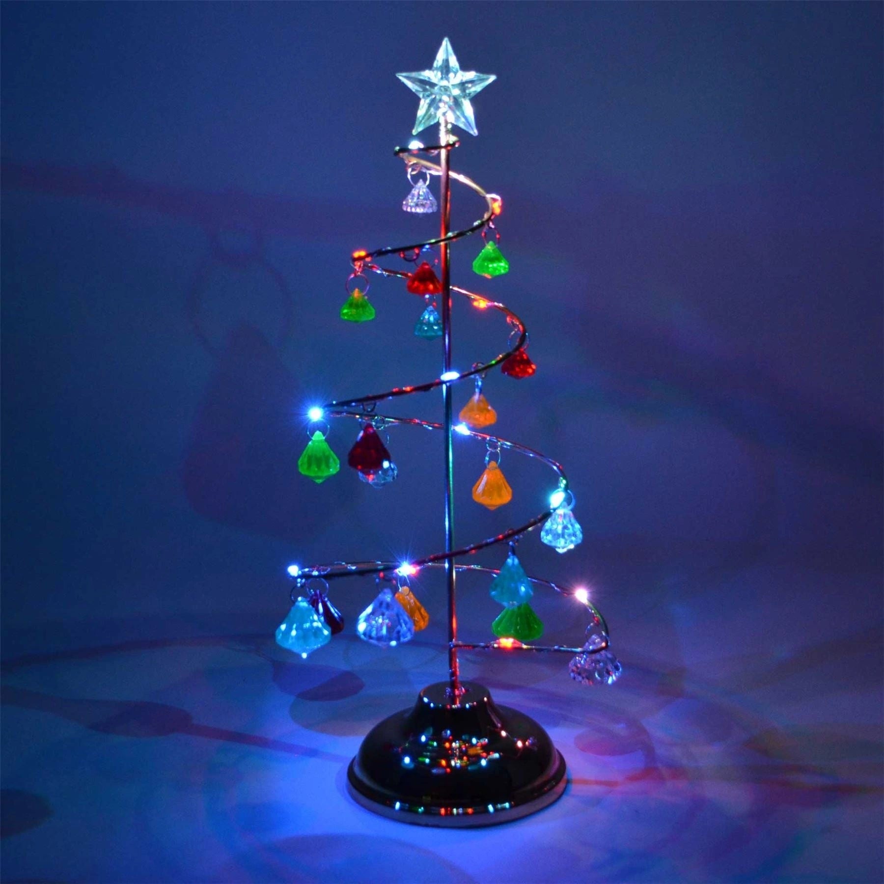 10in Spiral Diamond Tree Christmas Decorations Xmas Novelty