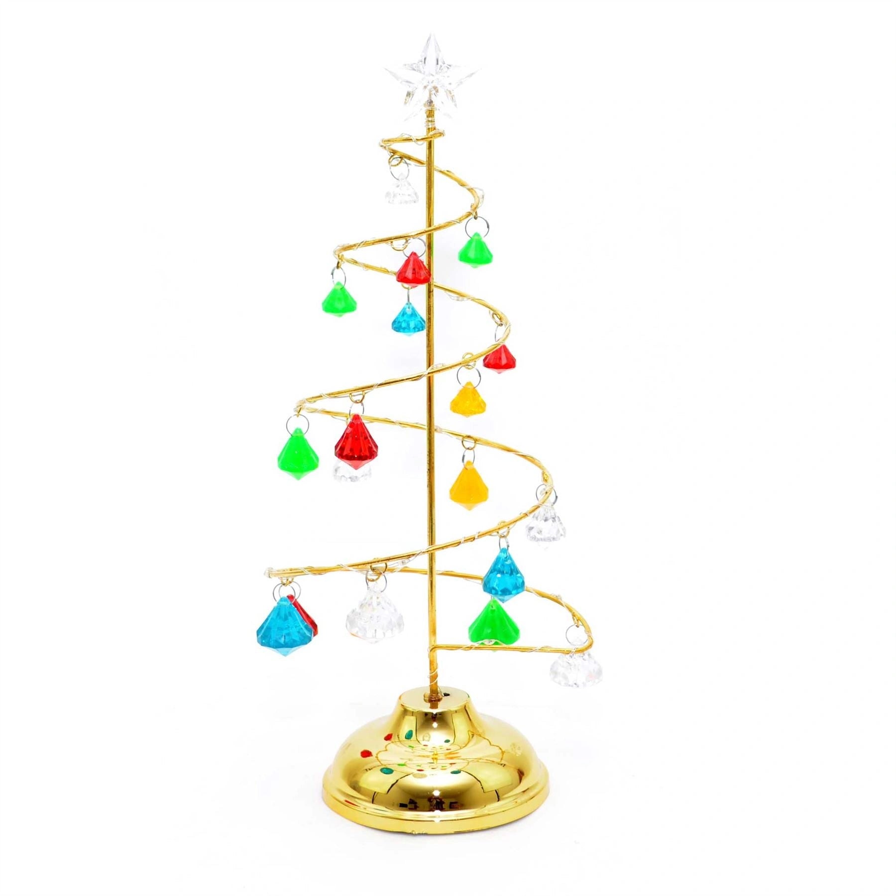 10in Spiral Diamond Tree Christmas Decorations Xmas Novelty