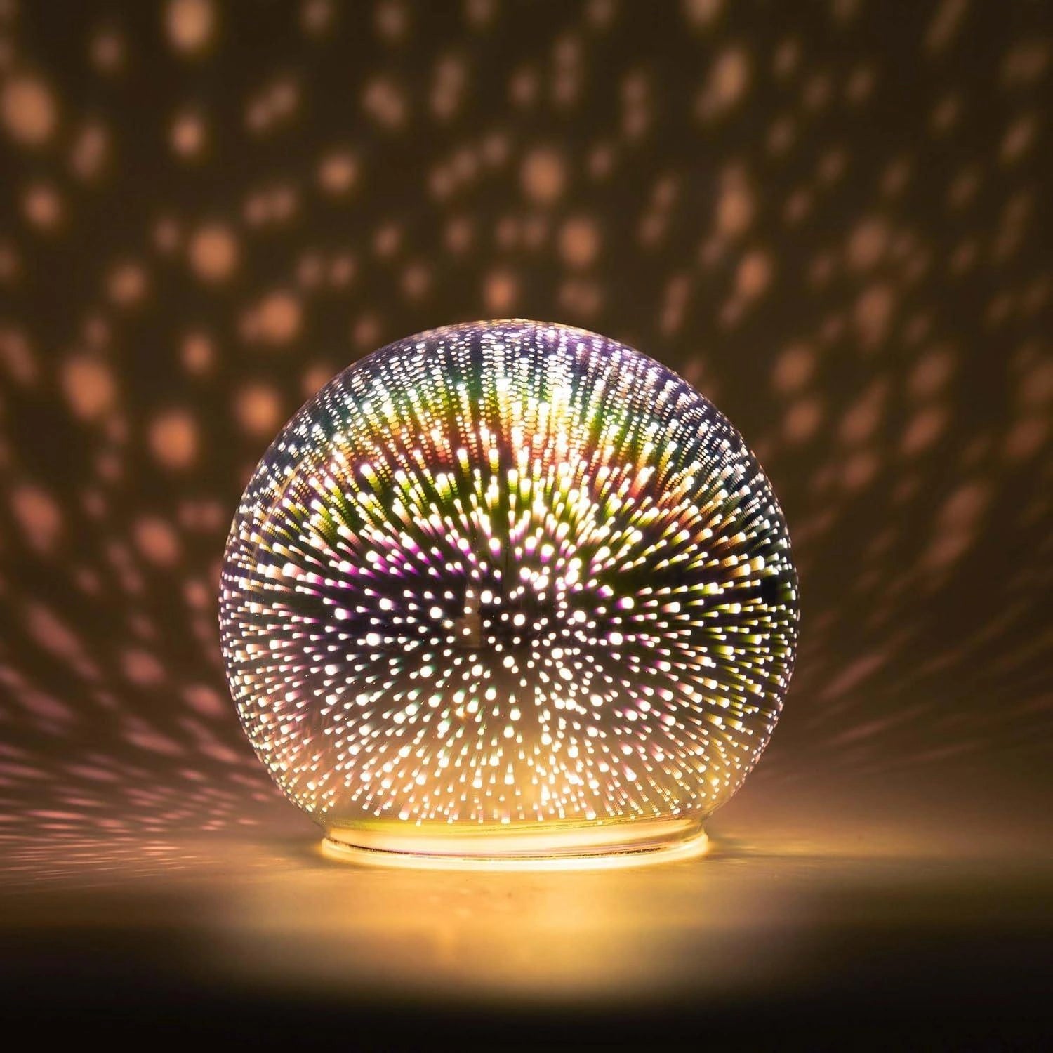 Christmas Crystal Ball D Colorful Table Light Led Globe Firework 13cm Home Decor