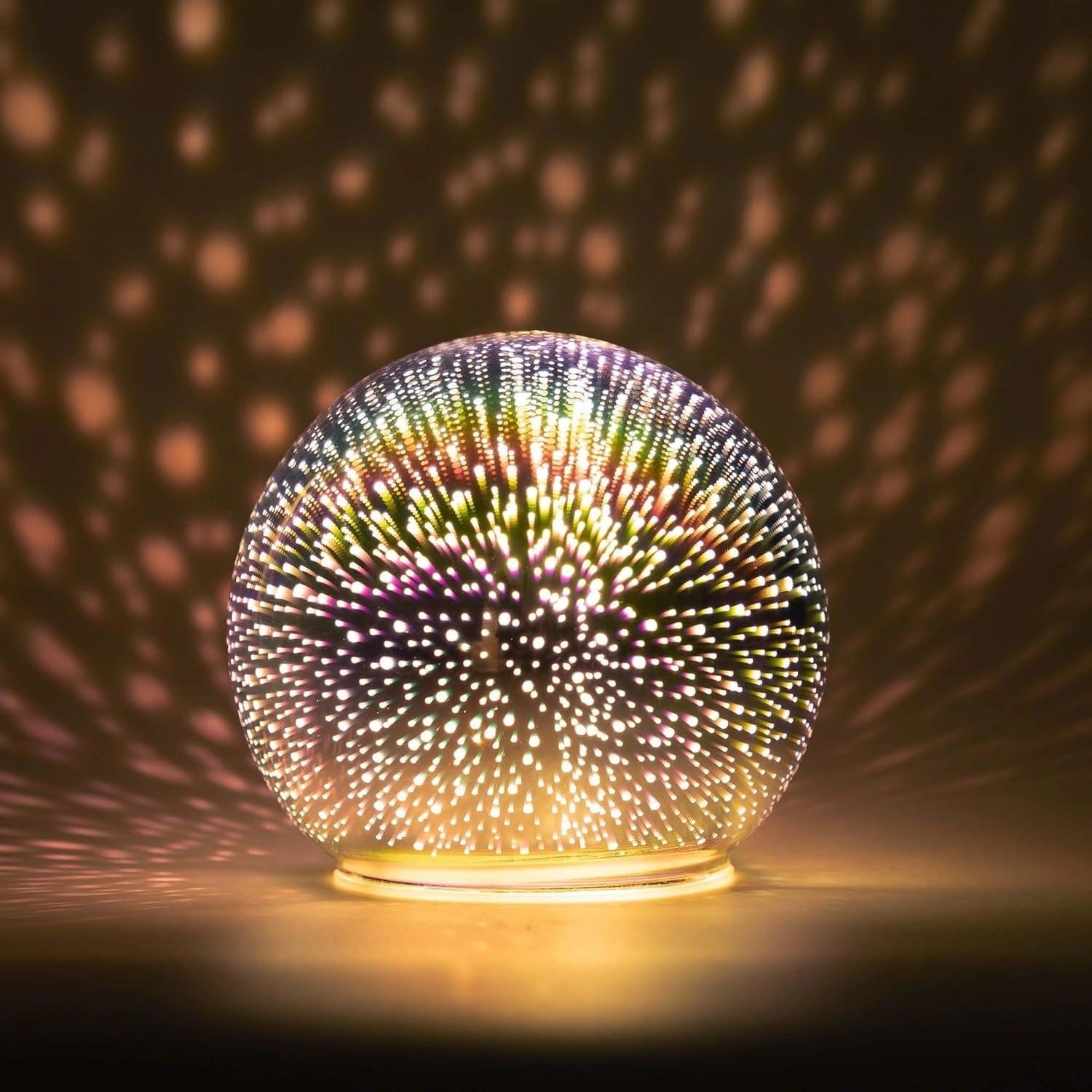 Christmas Crystal Ball D Colorful Table Light Led Globe Firework 13cm Home Decor