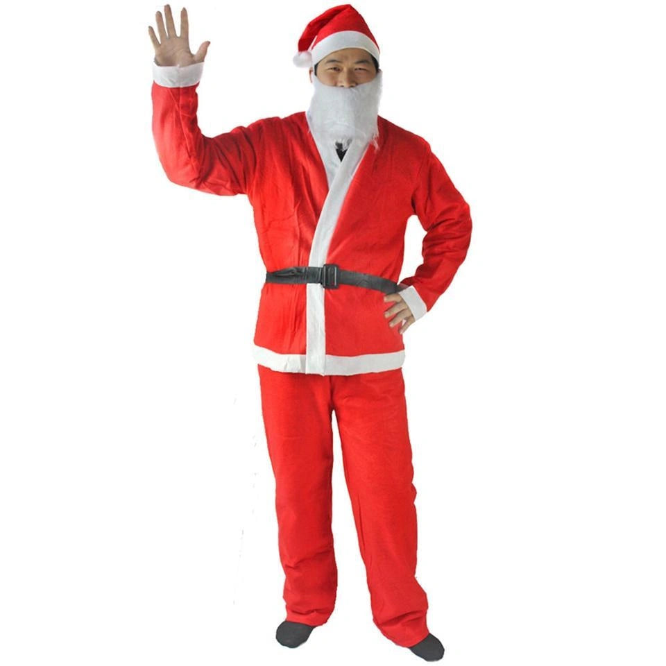 Adult Men's Santa Claus Costume Father Christmas Fancy Dress Budget Outfit Suit