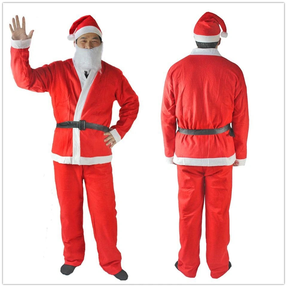 Adult Men's Santa Claus Costume Father Christmas Fancy Dress Budget Outfit Suit