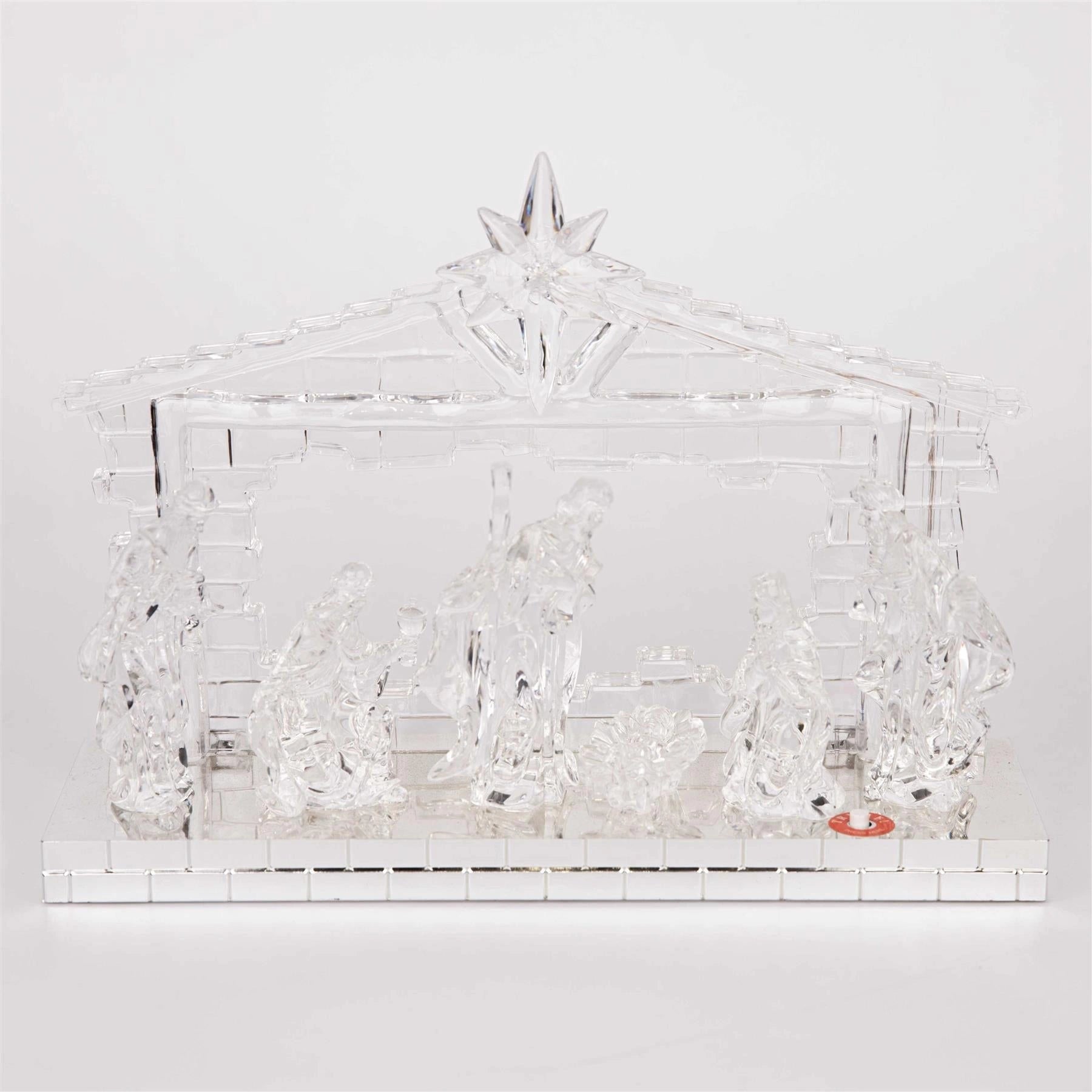 Christmas Ornaments Decor Nativity Scene Light Up Music Centerpiece Figures