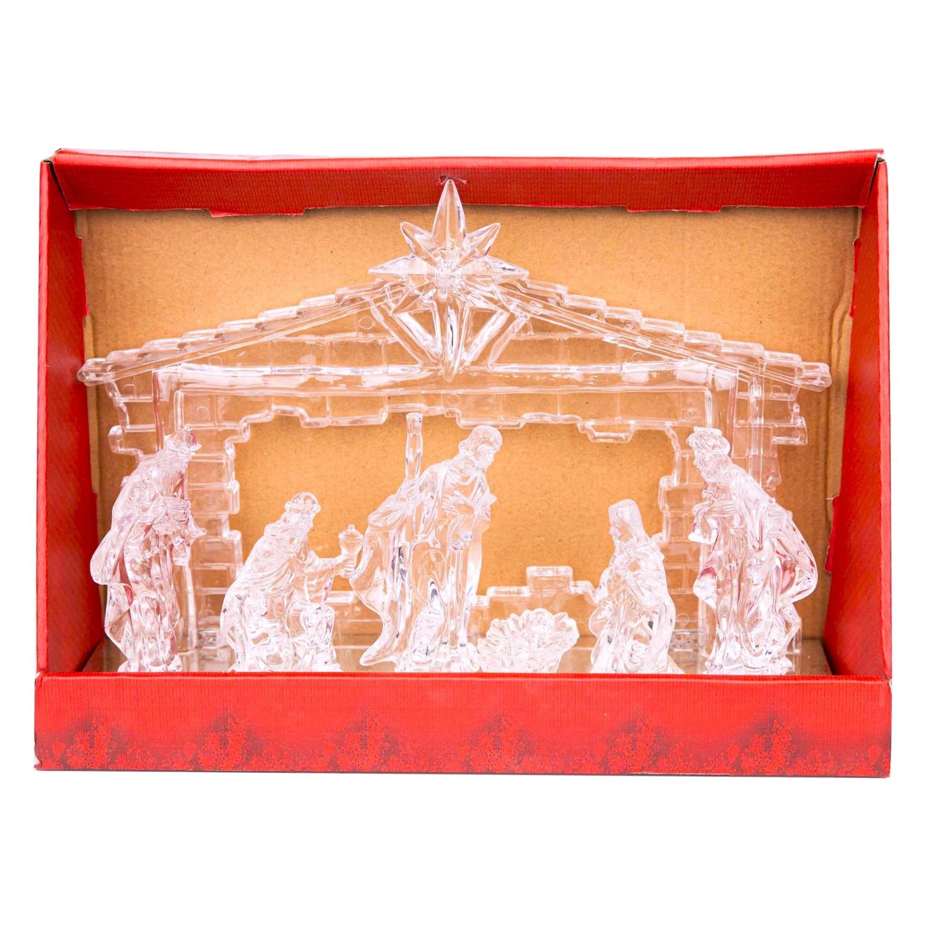 Christmas Ornaments Decor Nativity Scene Light Up Music Centerpiece Figures