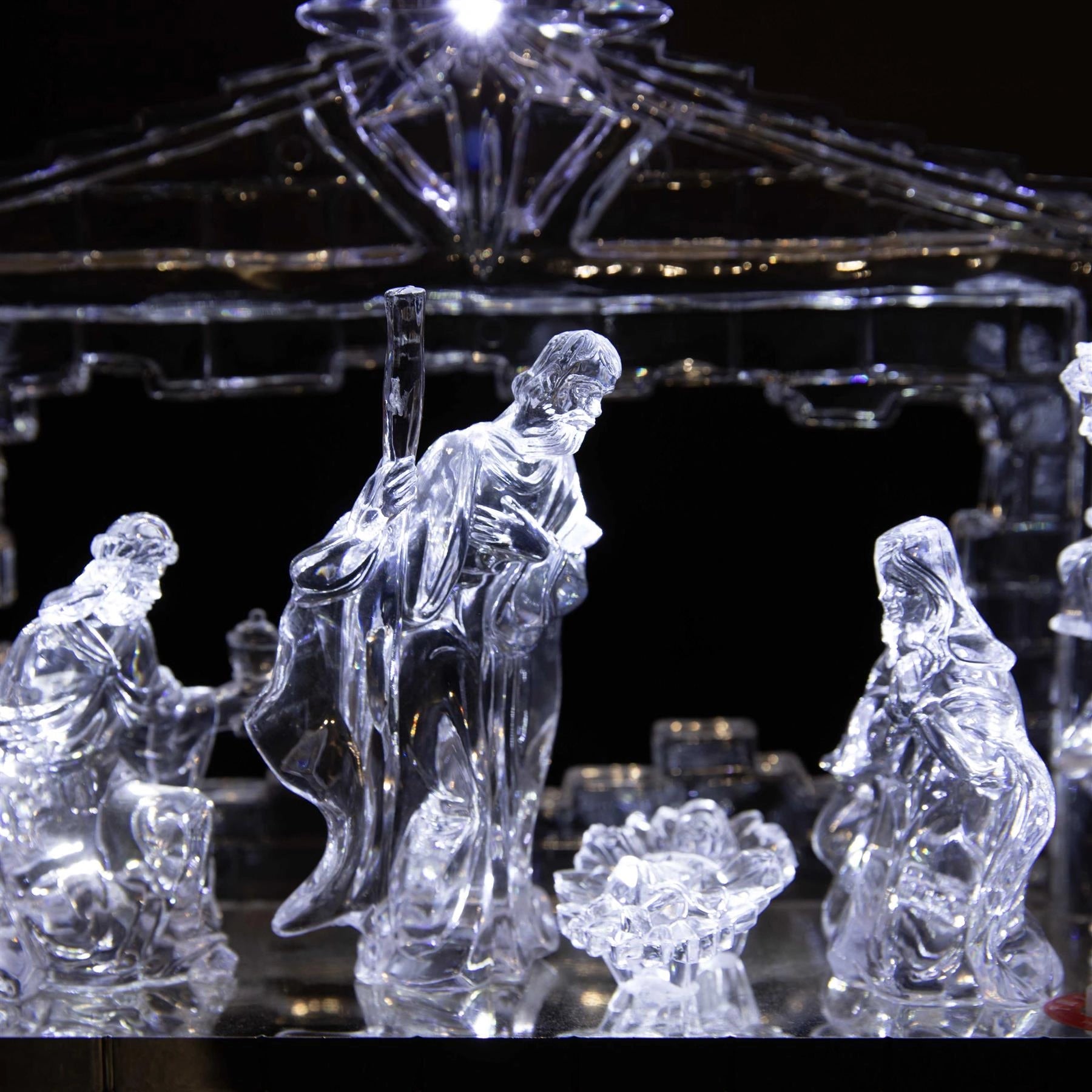 Christmas Ornaments Decor Nativity Scene Light Up Music Centerpiece Figures