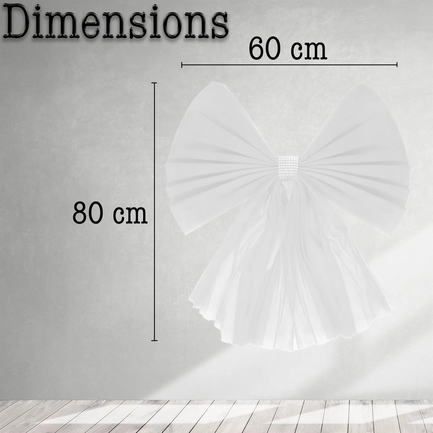 3PCS Giant Christmas Door Bow White Organza Wedding Festive Xmas Home Decor 7.5m