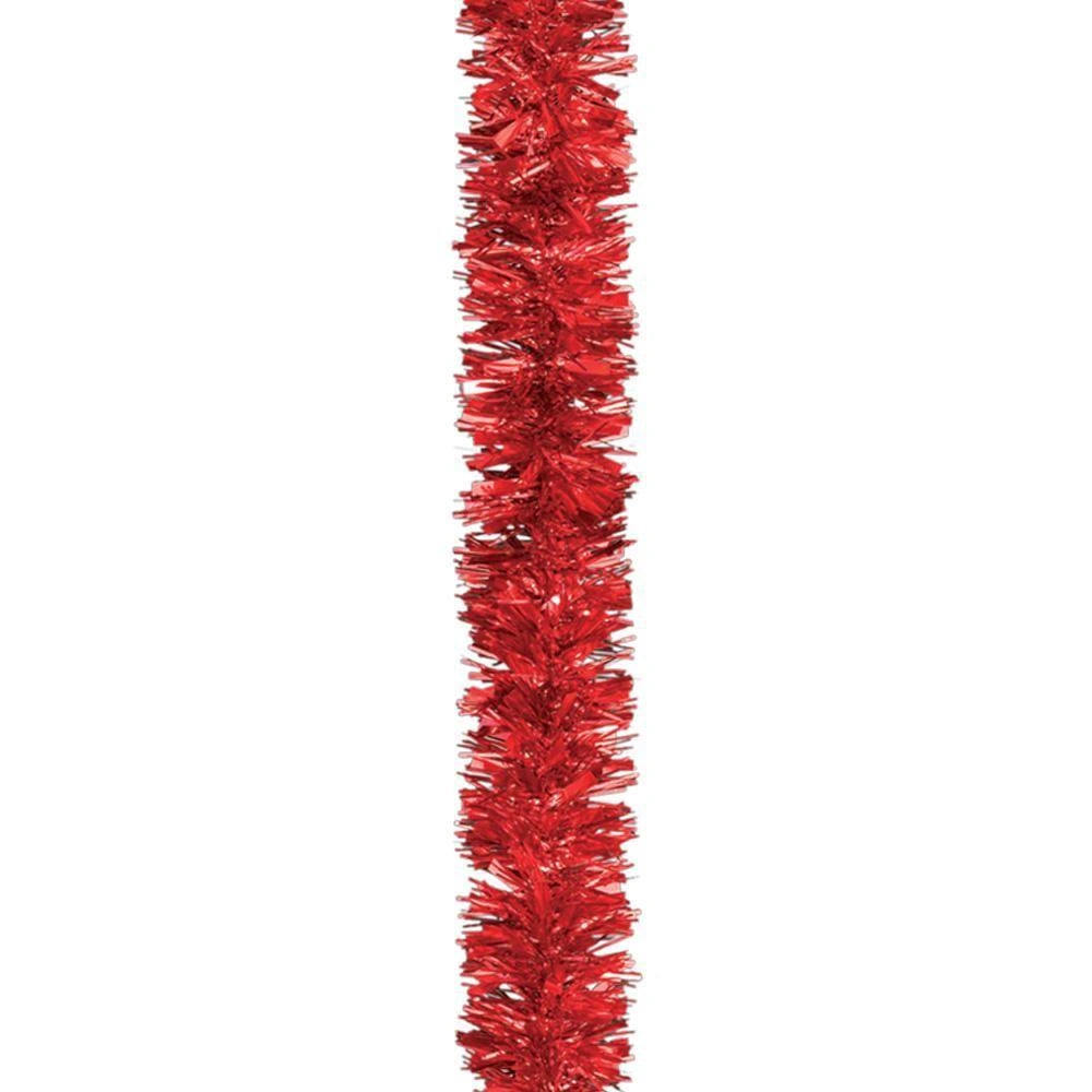 96 Red Luxury Deluxe Chunky Christmas Tinsel Garland Tree Decoration 2M Long