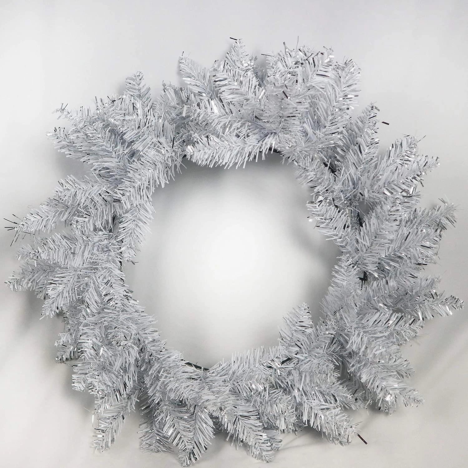 White Christmas Wreath Bushy Pine Artificial Home Wall Door XMAS Decorations UK