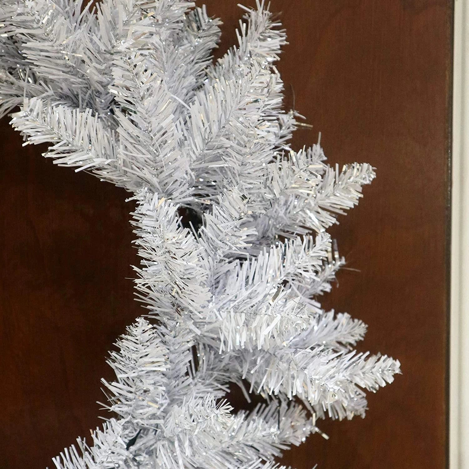 White Christmas Wreath Bushy Pine Artificial Home Wall Door XMAS Decorations UK