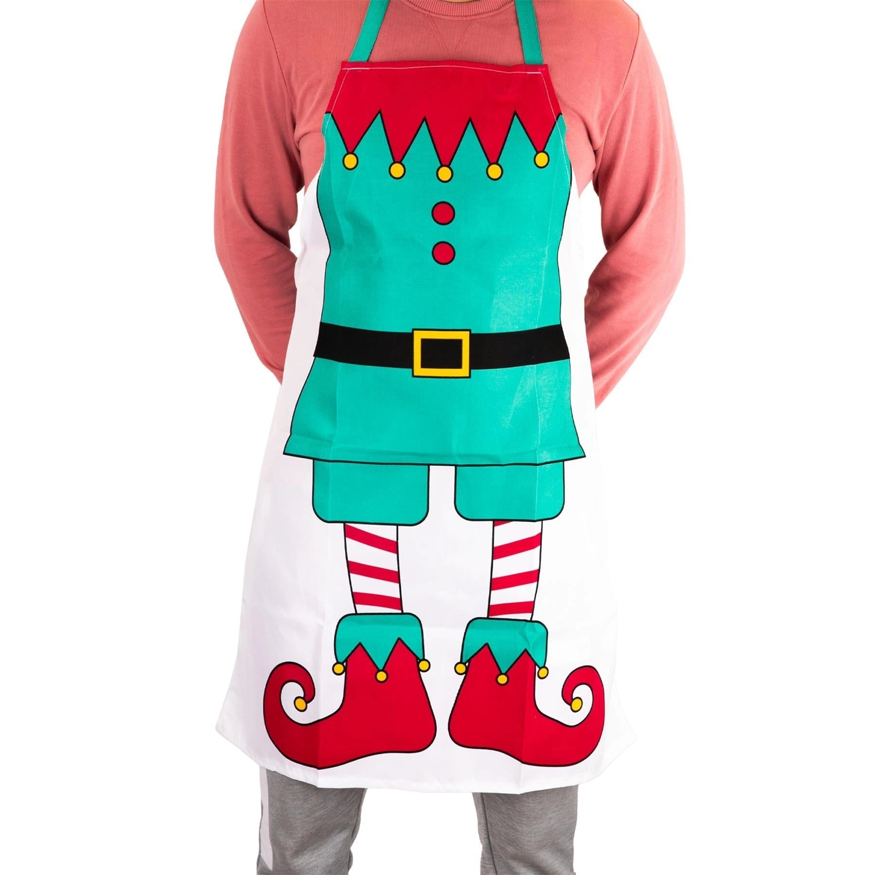 Kitchen Apron Elf Costume Theme Funny Christmas baking Novelty Accessory 70x80cm