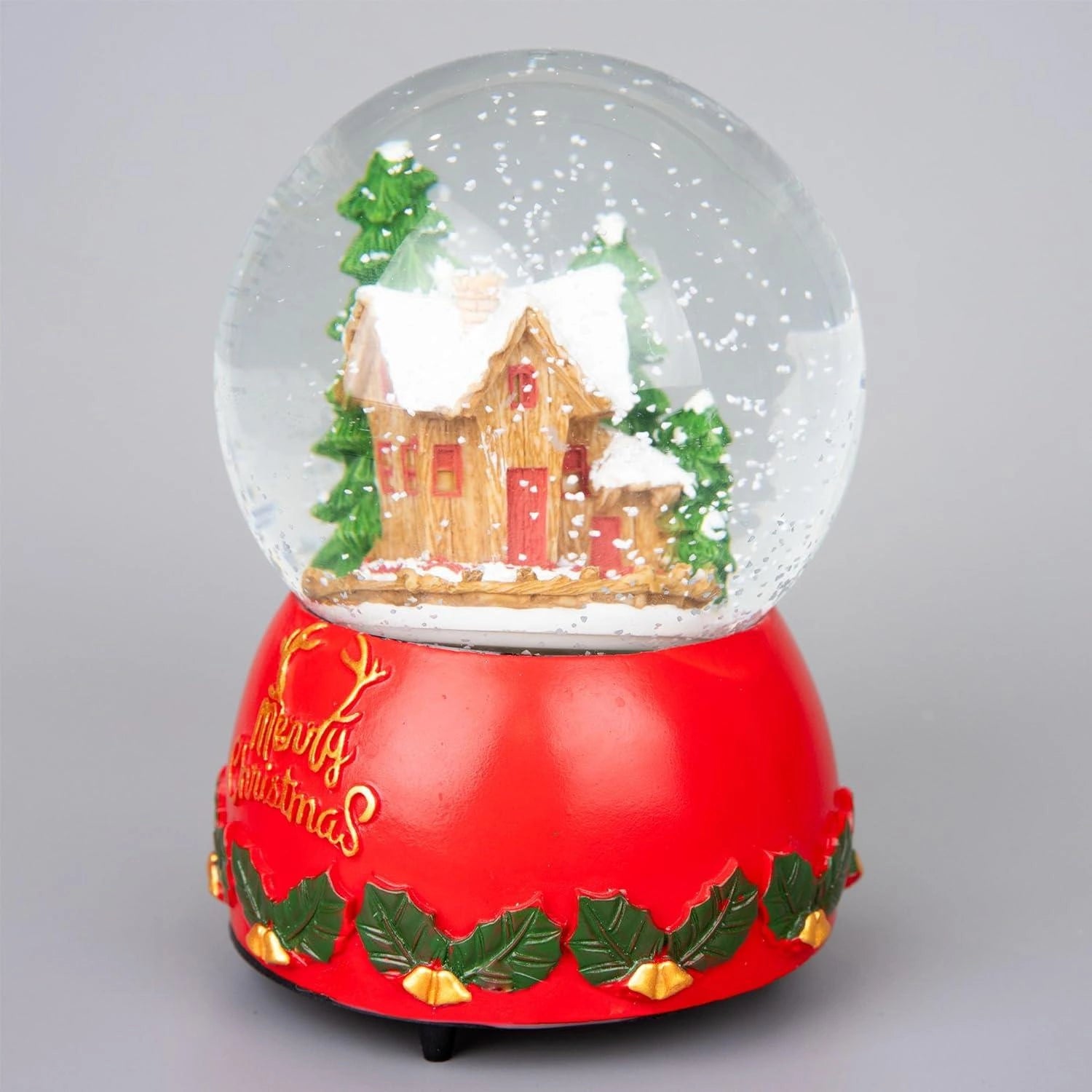 Musical Snow Globe Merry Christmas 15cm Village Scene Tabletop Xmas Window Decor