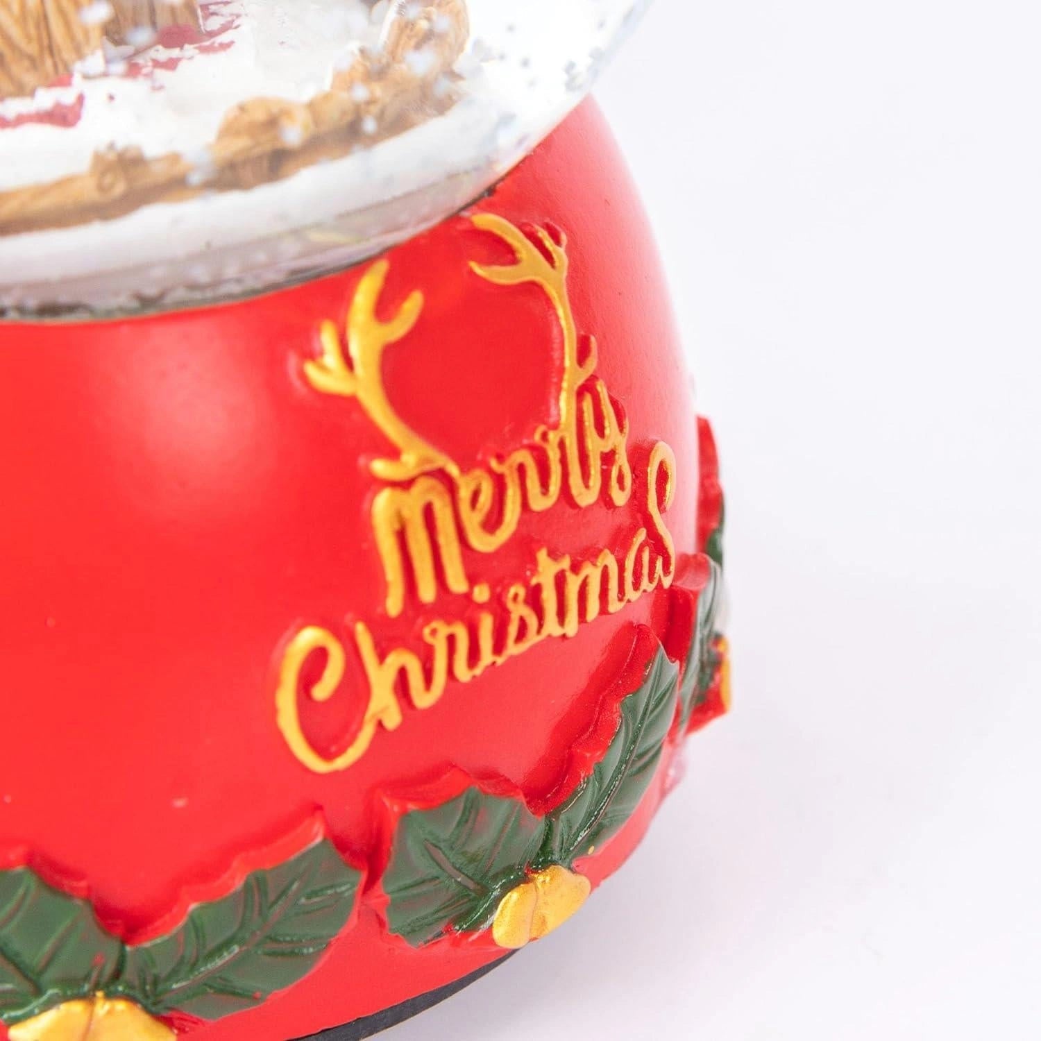 Musical Snow Globe Merry Christmas 15cm Village Scene Tabletop Xmas Window Decor