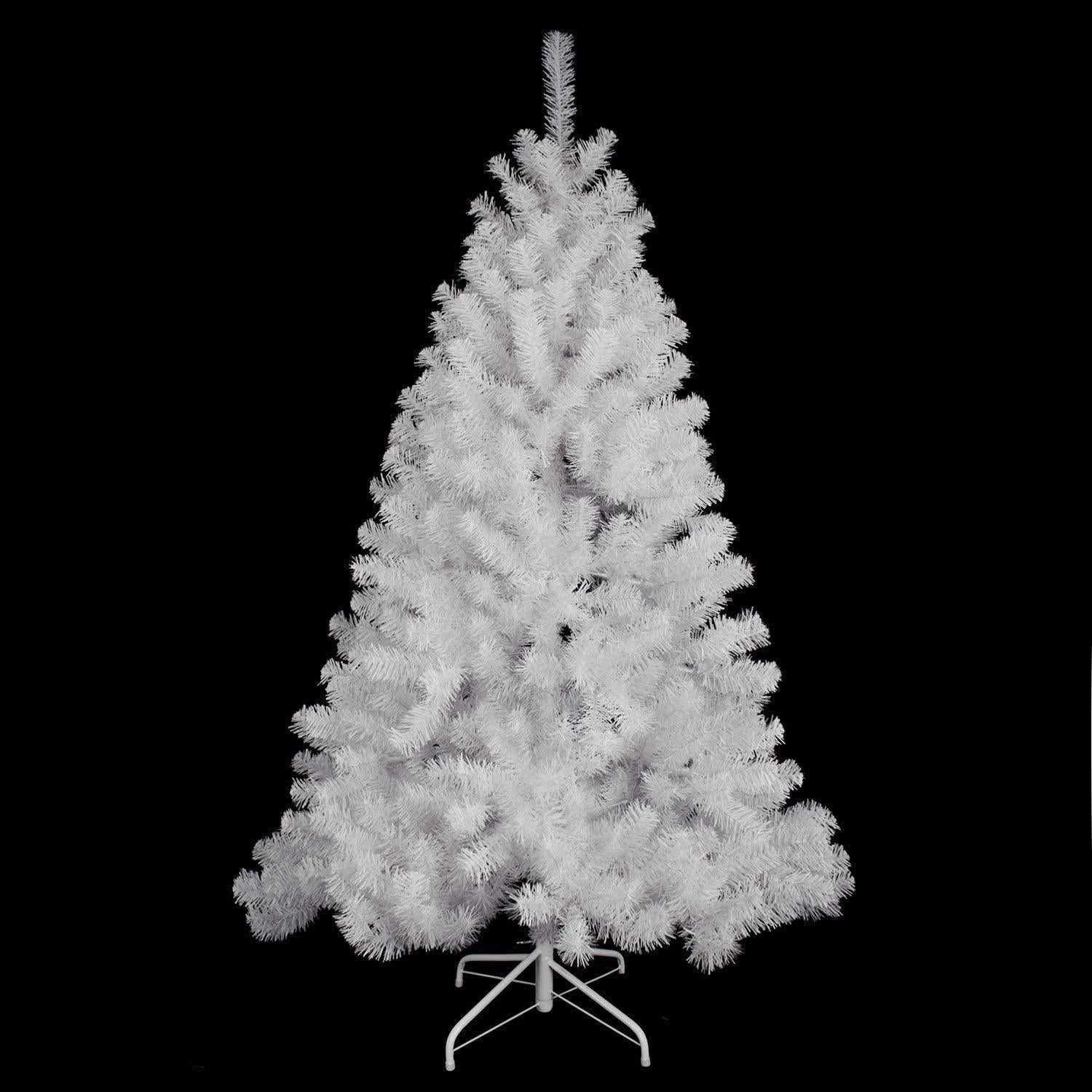 White Christmas Tree Home Decorations Size 5Ft / 150Cm / With 300 Warm White Led Lights (Separate)