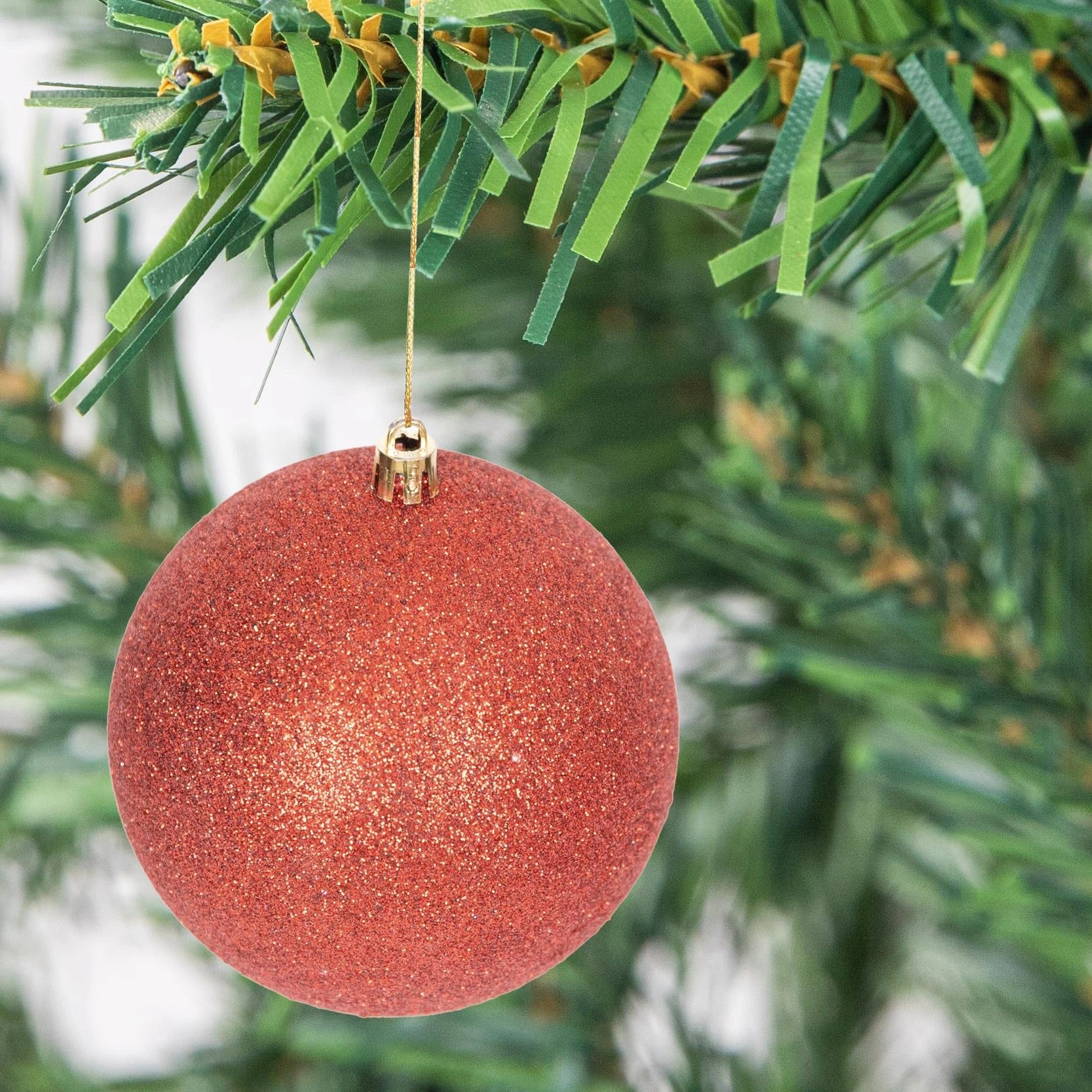 3 Dark Red Shatterproof Christmas Baubles Assorted Finish 10cm Festive Decor