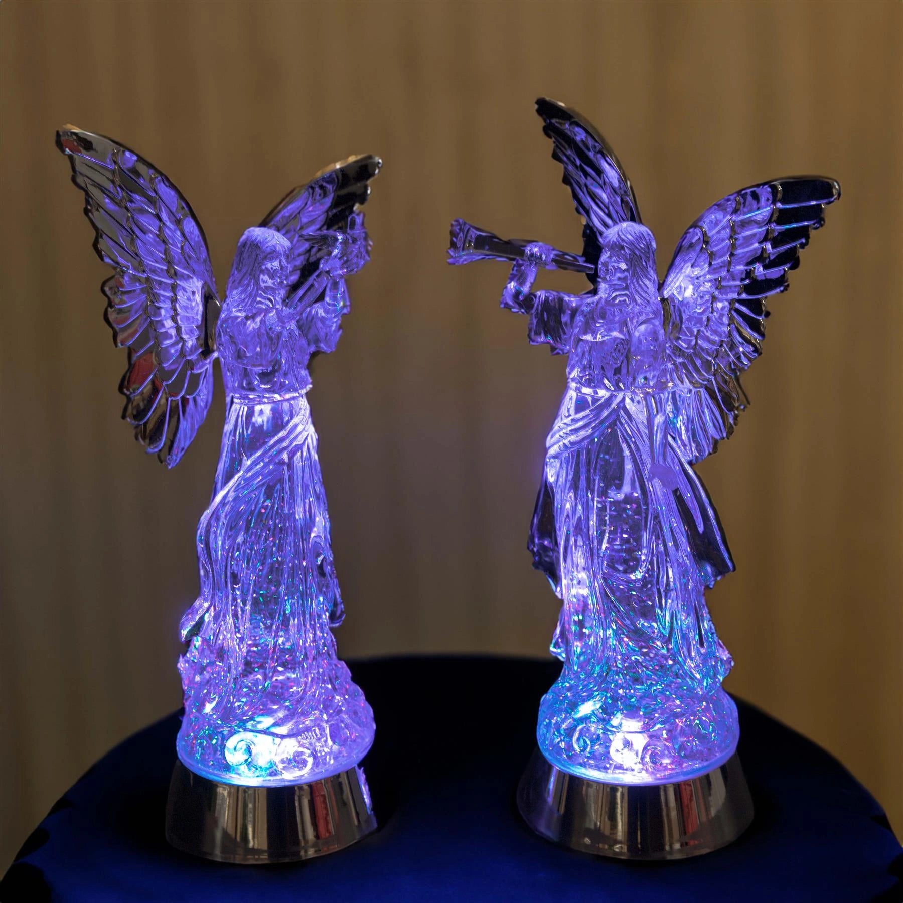 33cm LED Angel Figure Fly Wings Water Spinner Ornament Christmas Home Decoration