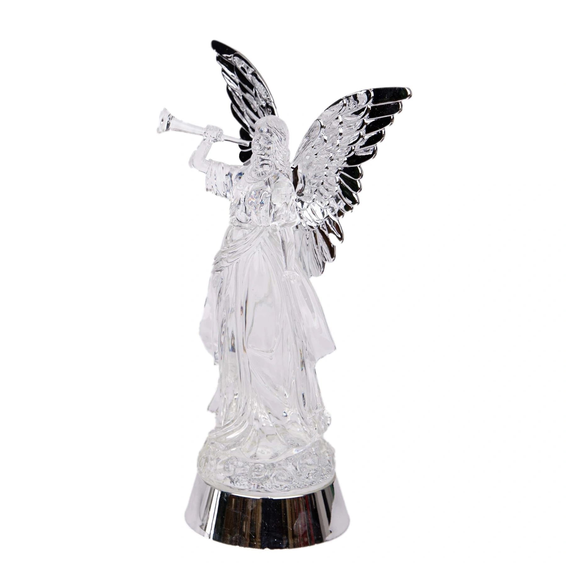33cm LED Angel Figure Fly Wings Water Spinner Ornament Christmas Home Decoration