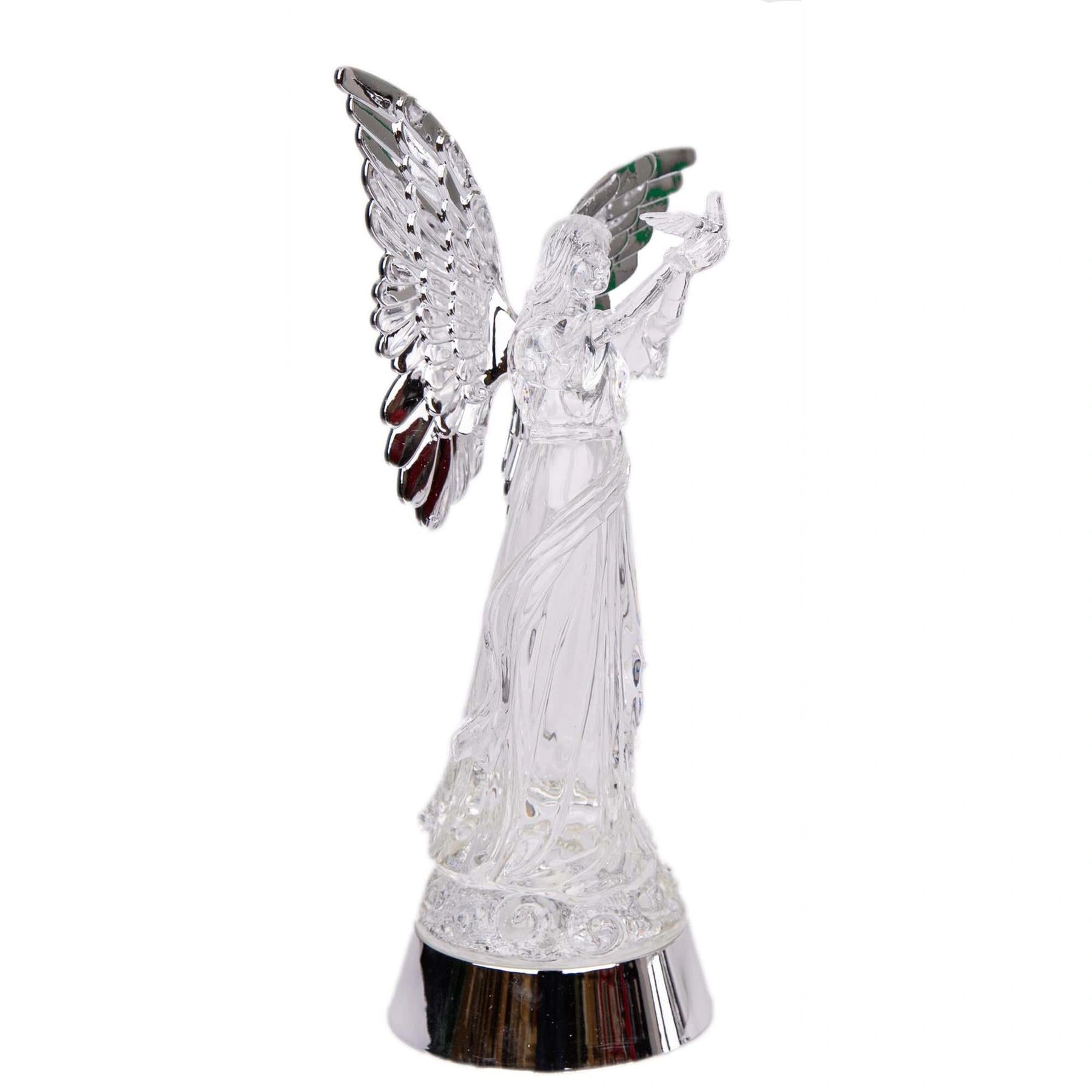 33cm LED Angel Figure Fly Wings Water Spinner Ornament Christmas Home Decoration