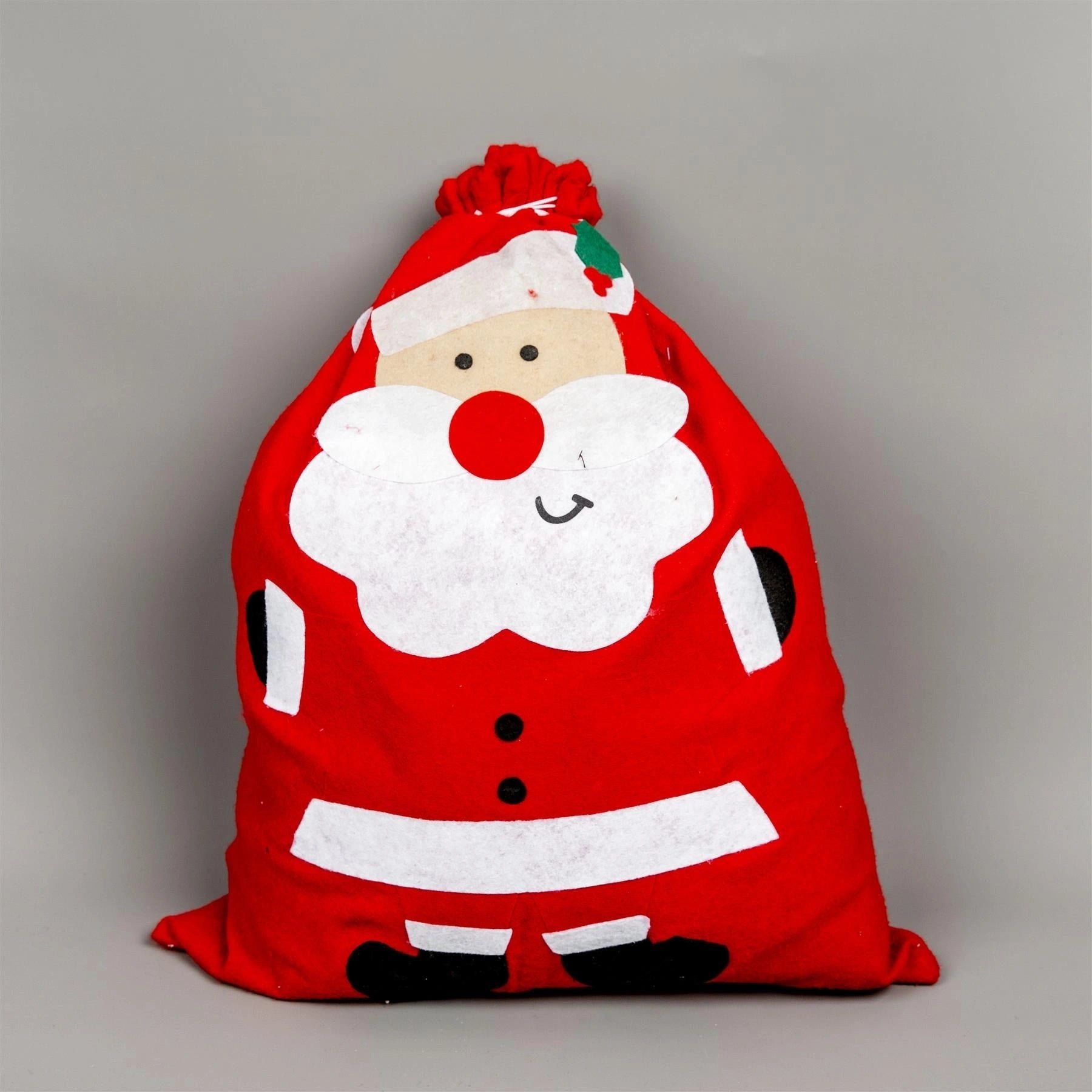60cm x 50cm Large Red Felt Father Christmas Santa Claus Sack Xmas Present Gift