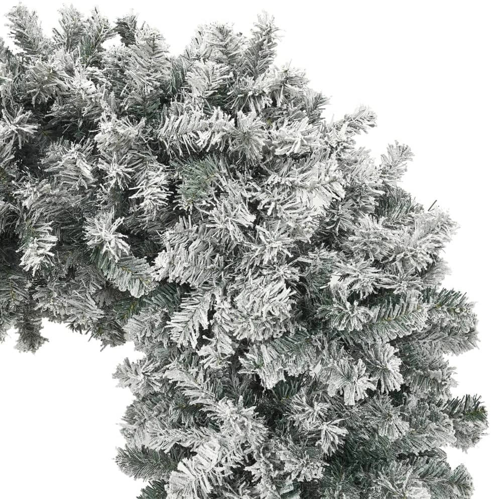 Snow Flocked Christmas Tree Arch Door Decorations Outdoor Xmas Tree Garland 2.4M