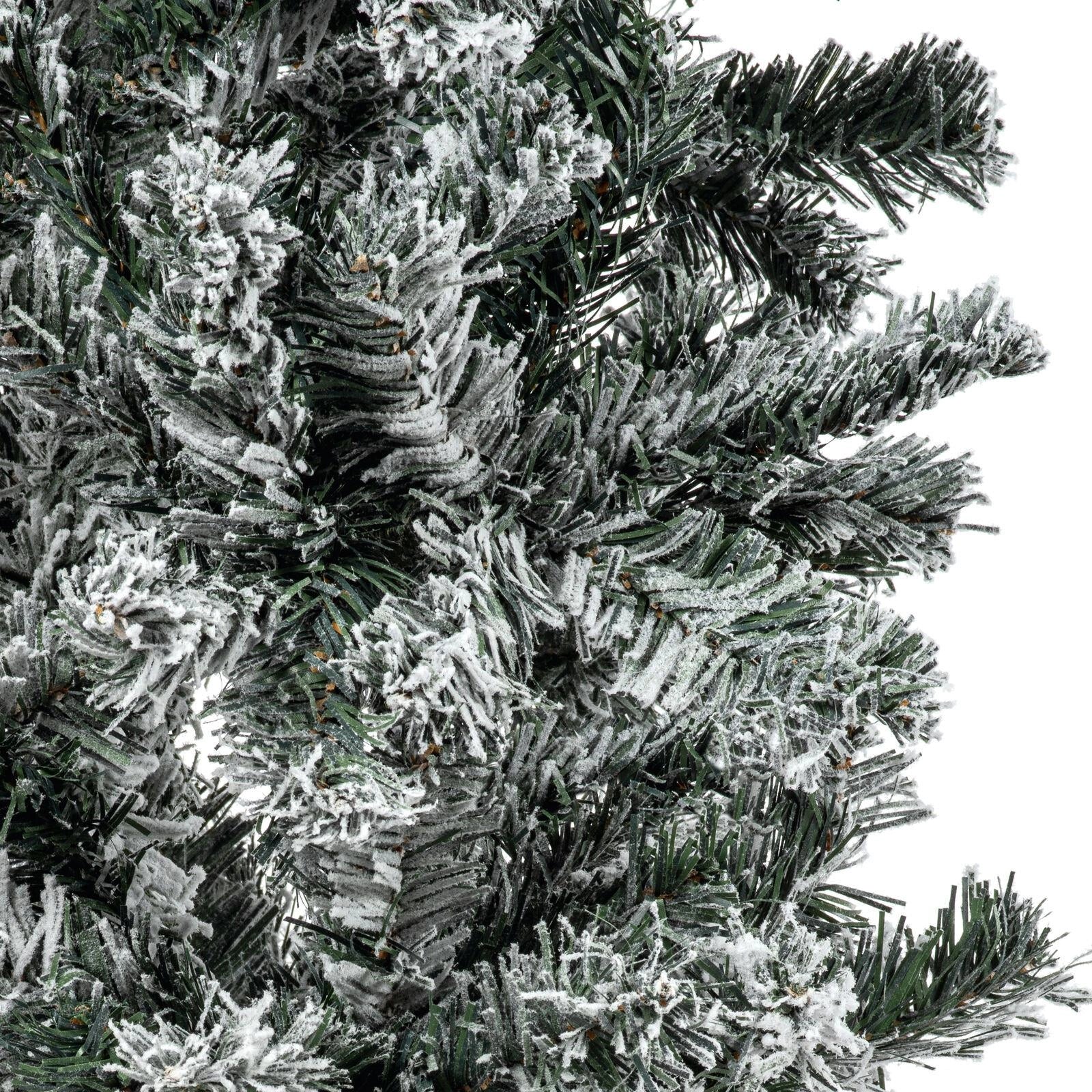 Snow Flocked Christmas Tree Arch Door Decorations Outdoor Xmas Tree Garland 2.4M