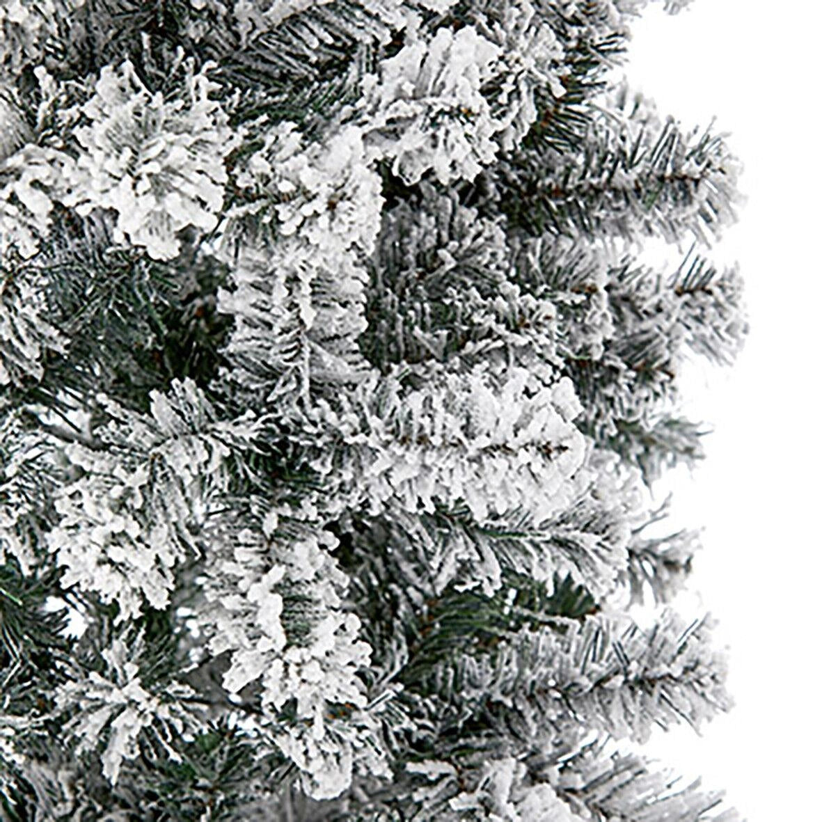 Snow Flocked Christmas Tree Arch Door Decorations Outdoor Xmas Tree Garland 2.4M