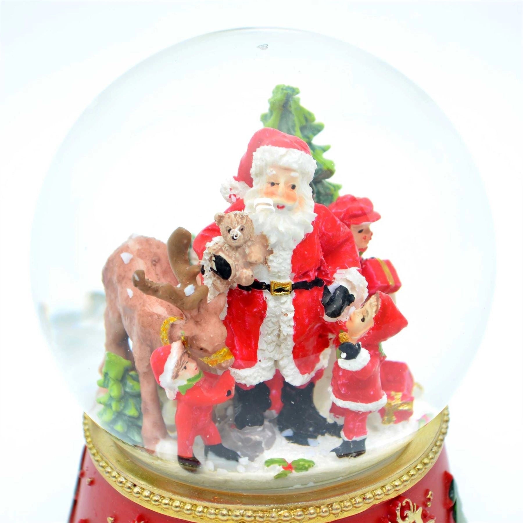Christmas Snow Globes Musical Santa & Kids Sclupture Snowflakes Xmas Decorations