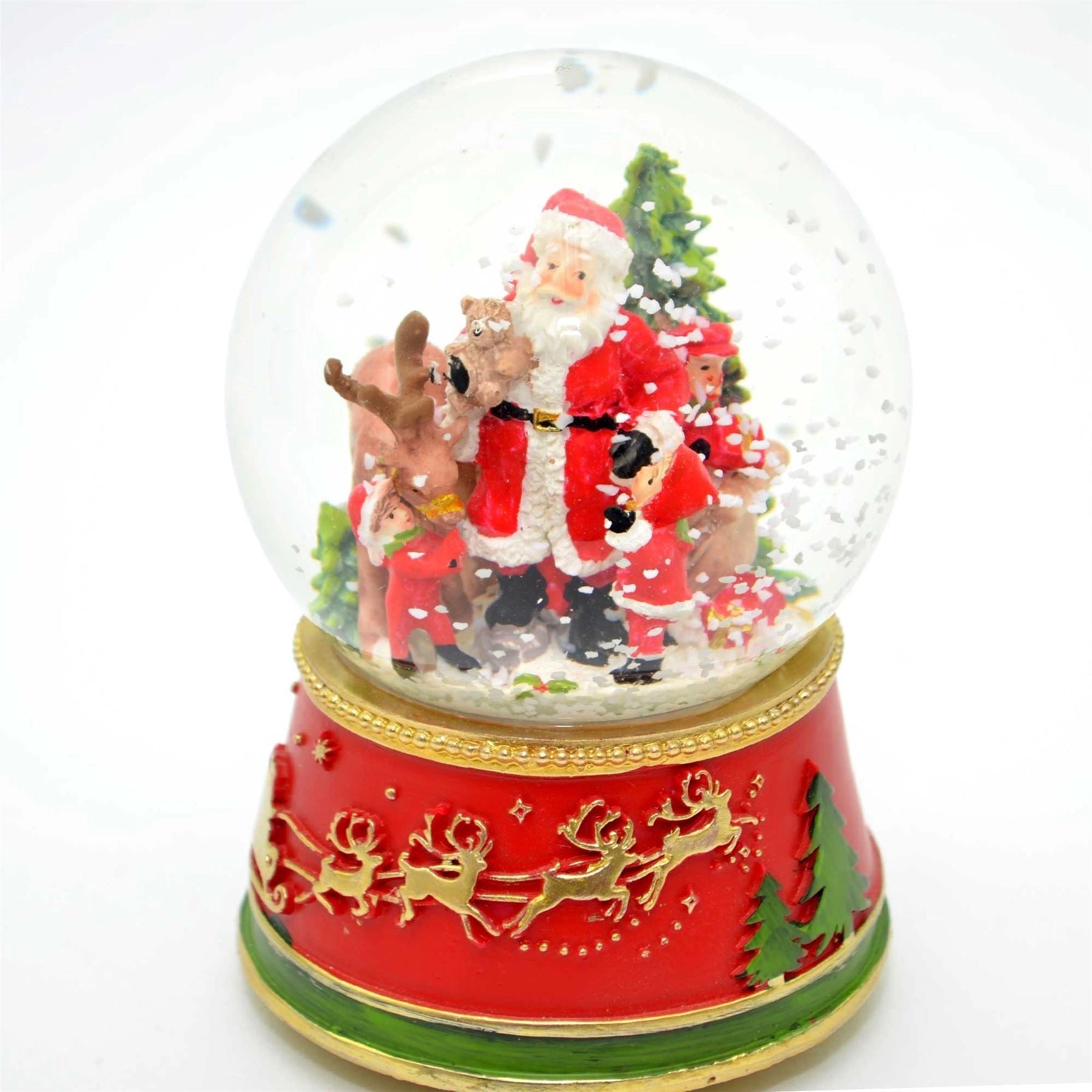 Christmas Snow Globes Musical Santa & Kids Sclupture Snowflakes Xmas Decorations